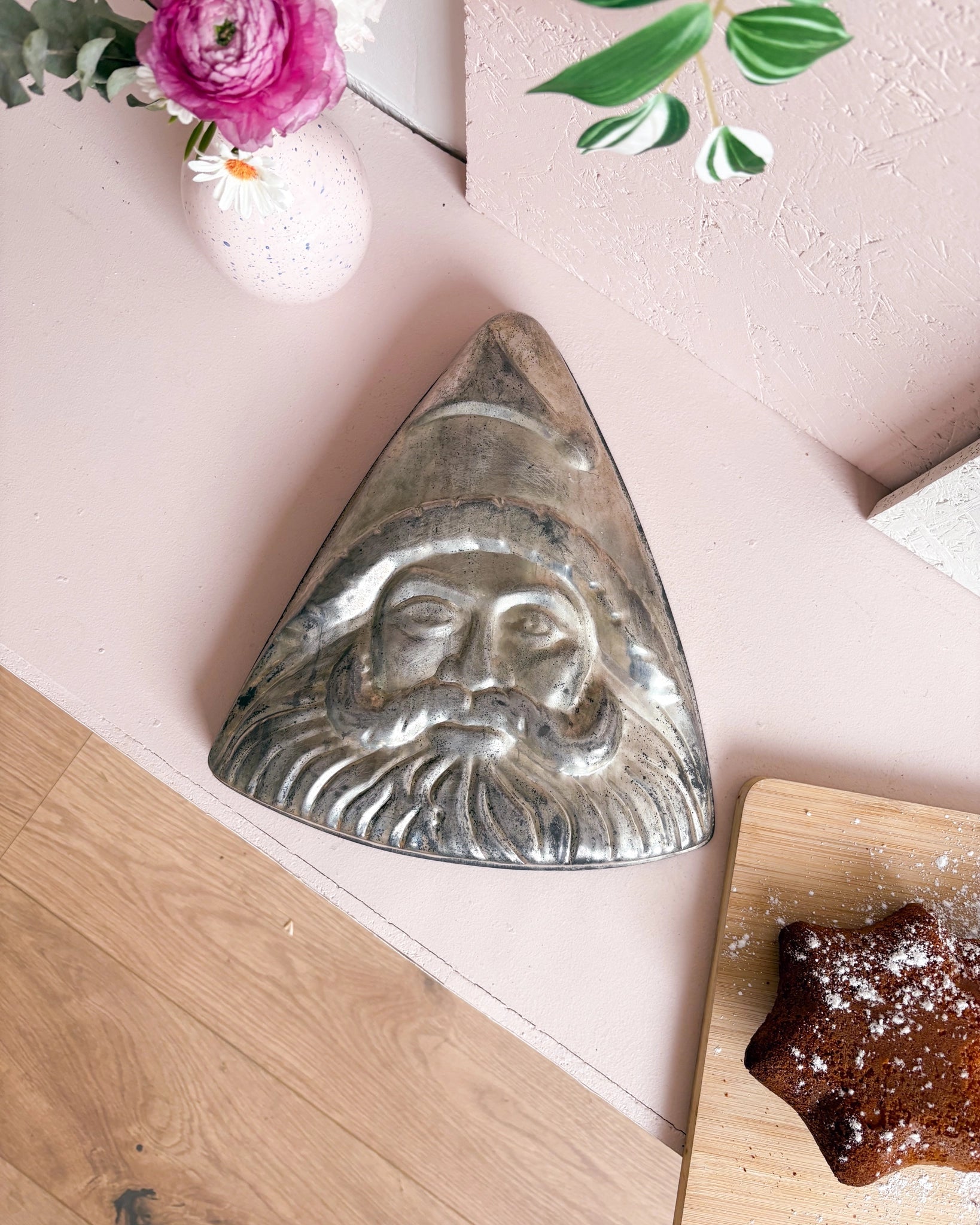 Ancien moule en fer blanc Père Noël - Silly & Billy