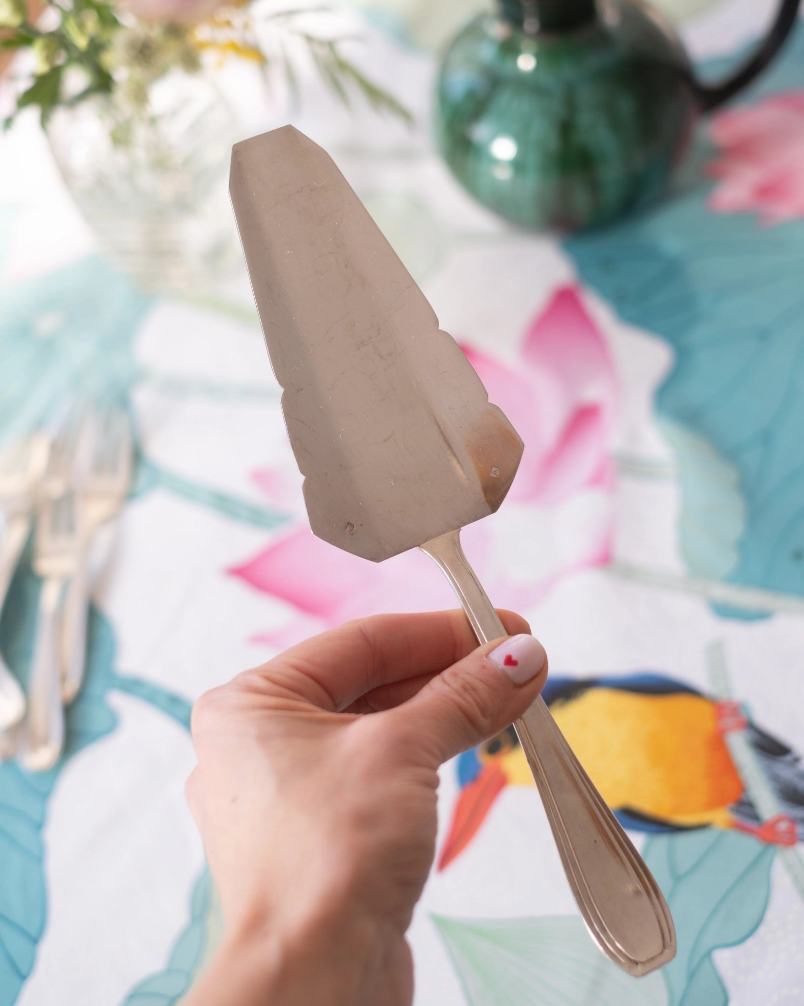 Ancienne pelle à tarte en métal argenté - Silly & Billy