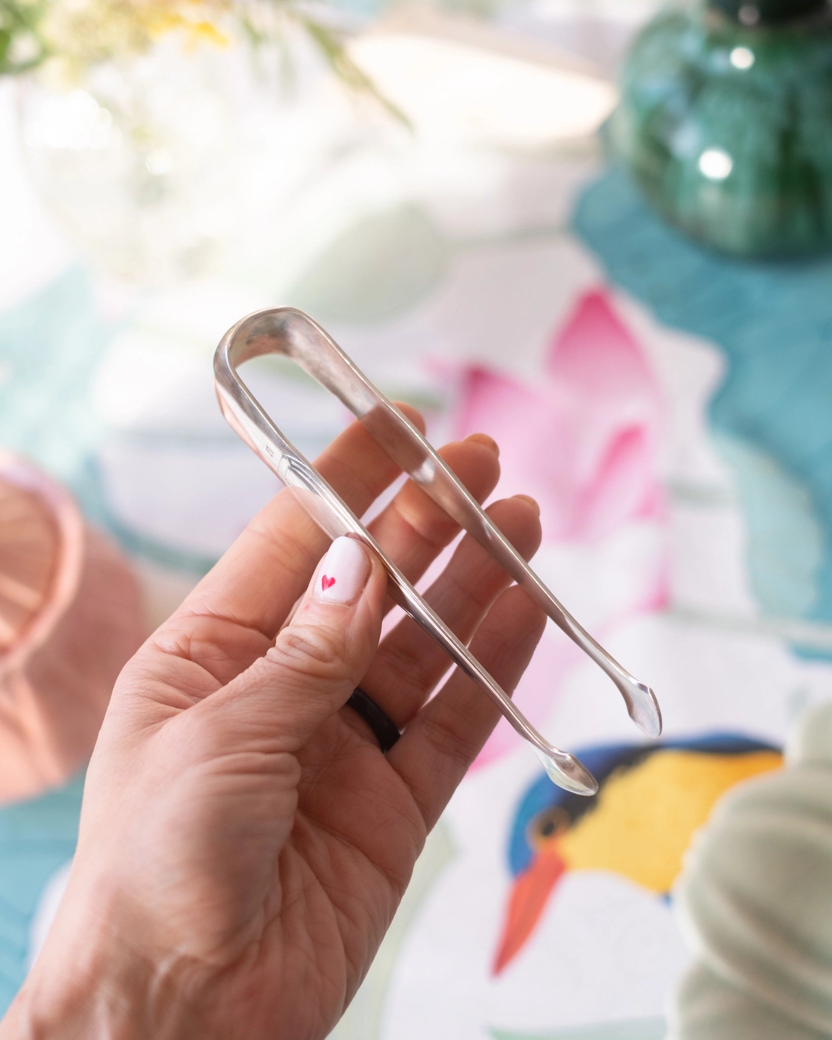 Ancienne pince à sucre en métal argenté - Silly & Billy