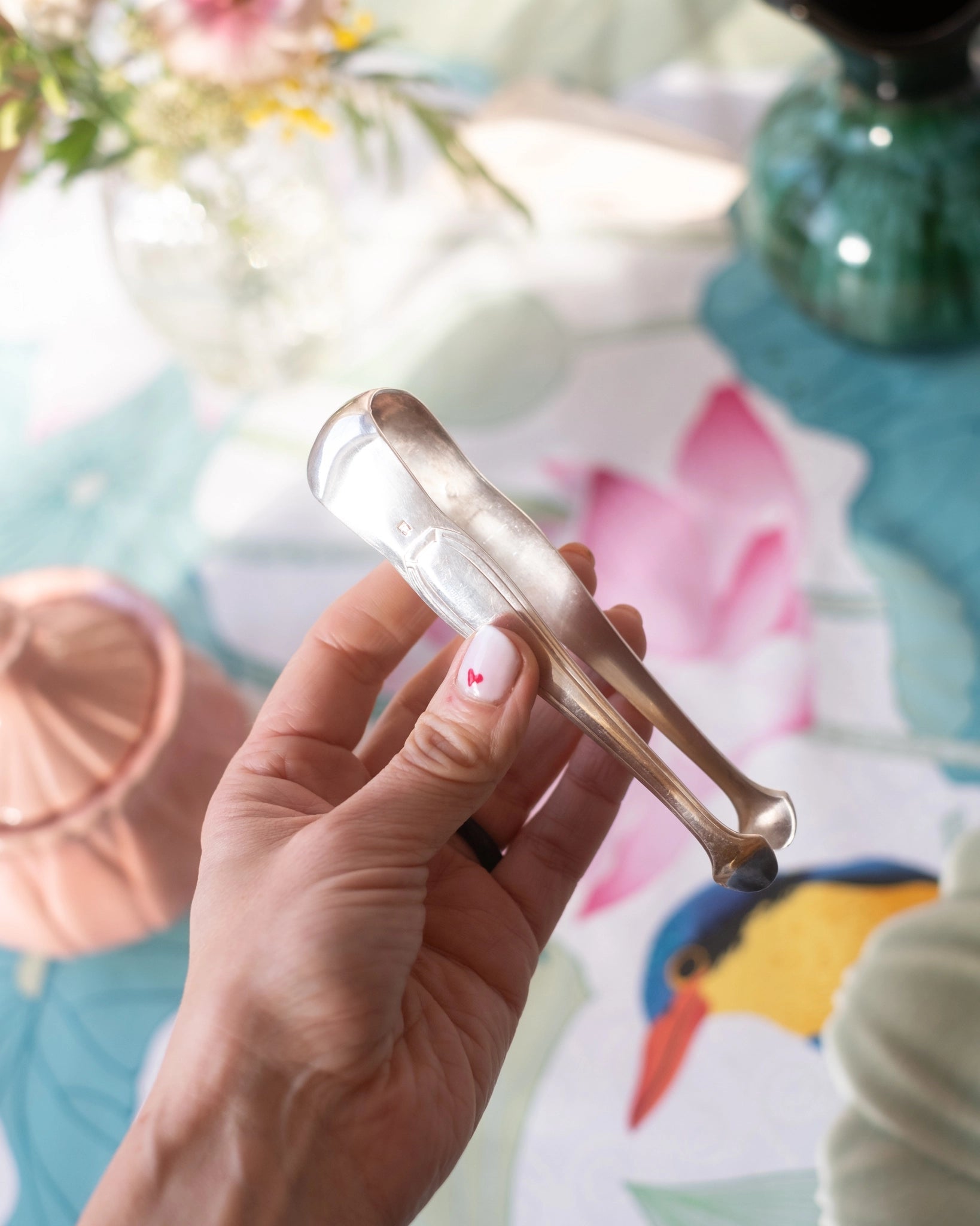 Ancienne pince à sucre en métal argenté - Silly & Billy