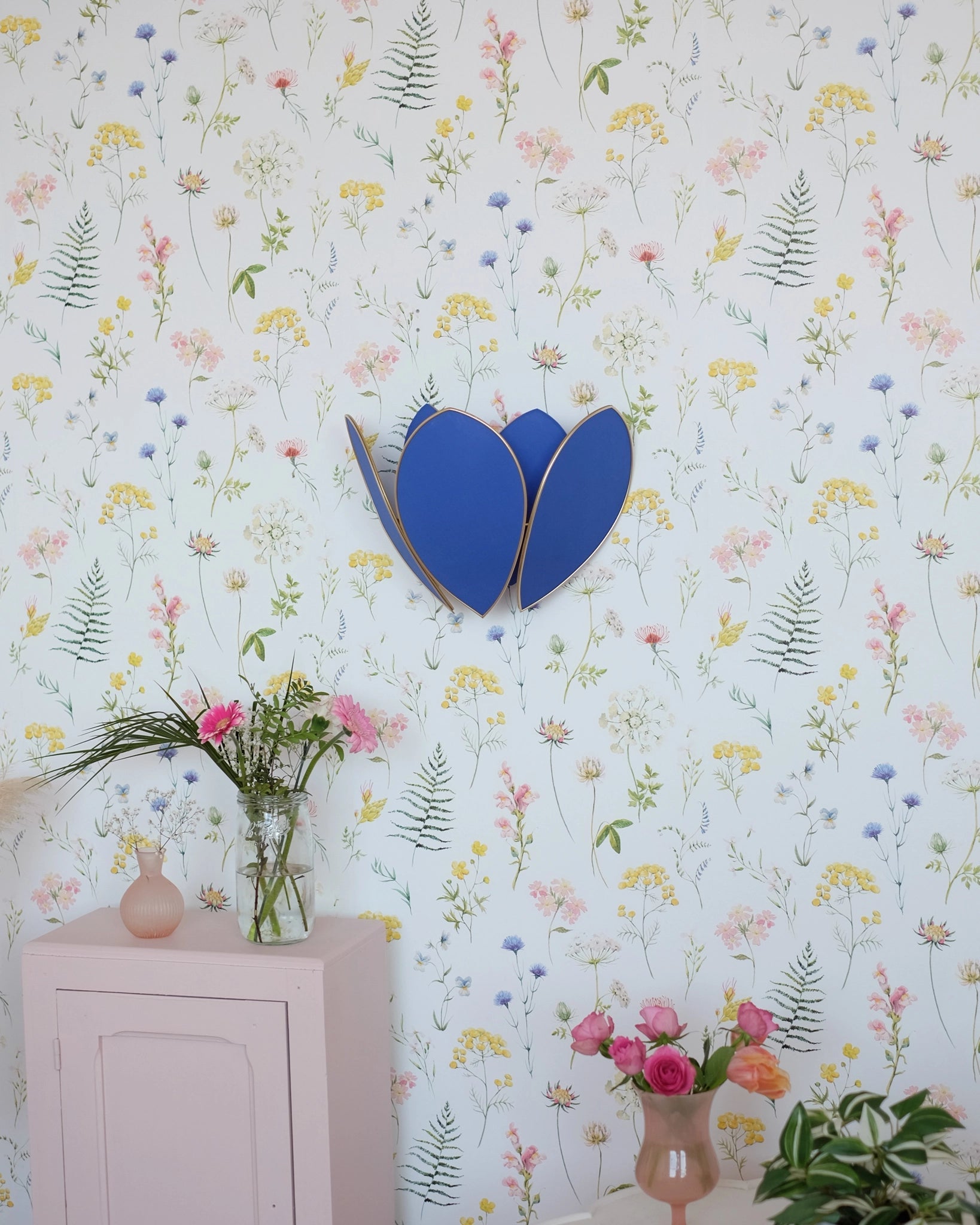 Applique Fleur Double - Bleu royal et doré - Silly & Billy