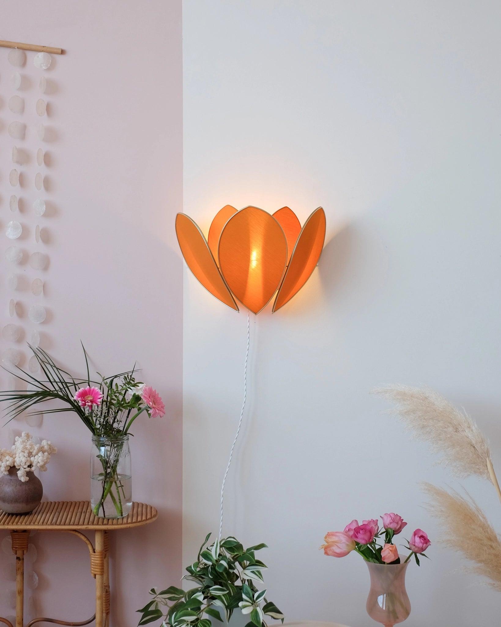 Applique Fleur Double - Caramel et doré - Silly & Billy