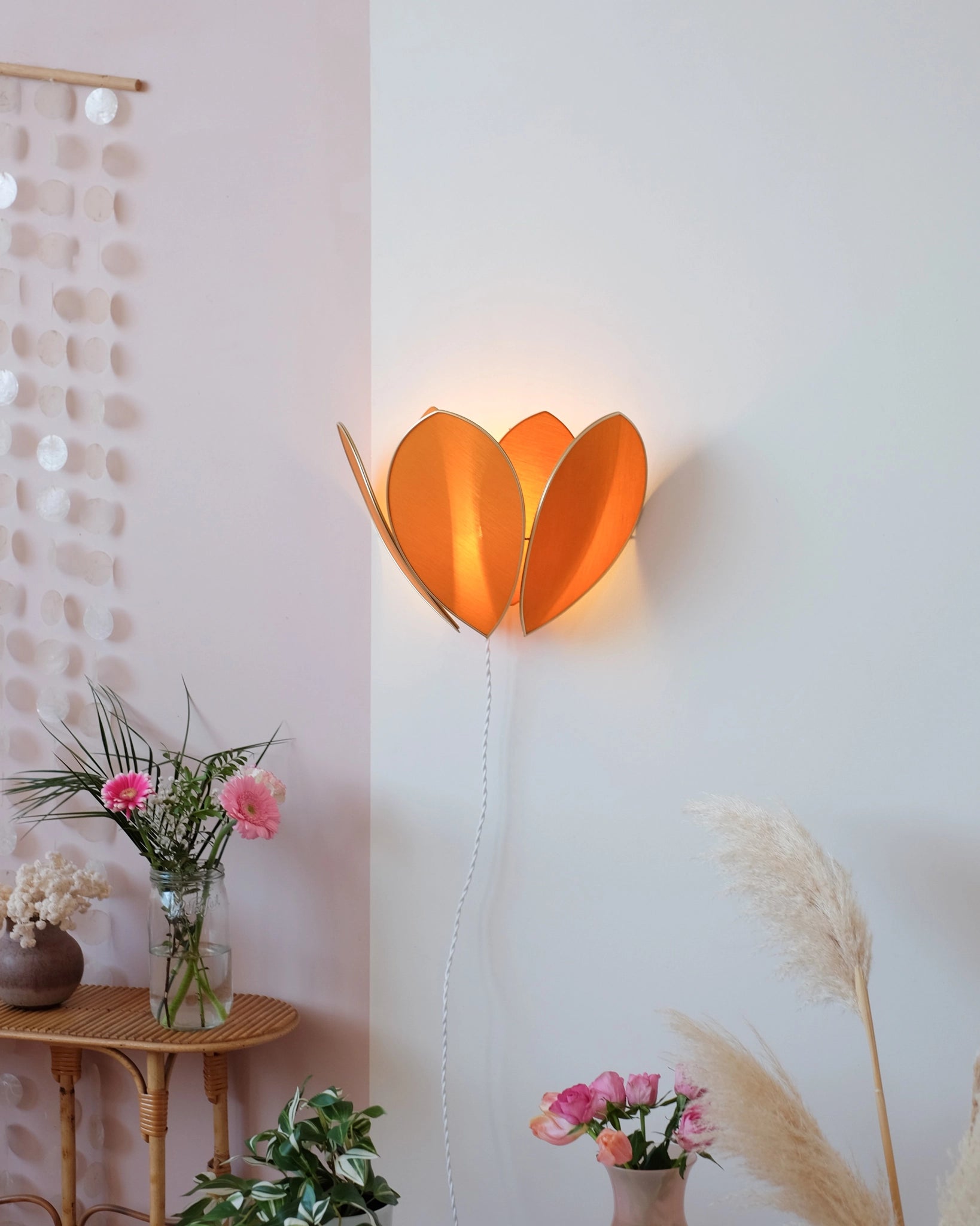 Applique Fleur Double - Caramel et doré - Silly & Billy