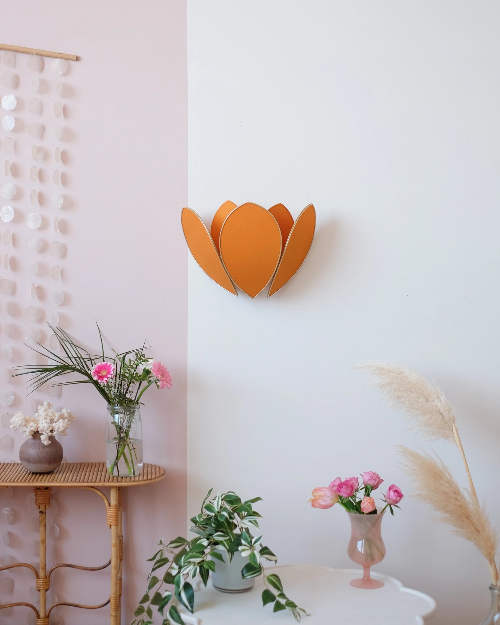 Applique Fleur Double - Caramel et doré - Silly & Billy