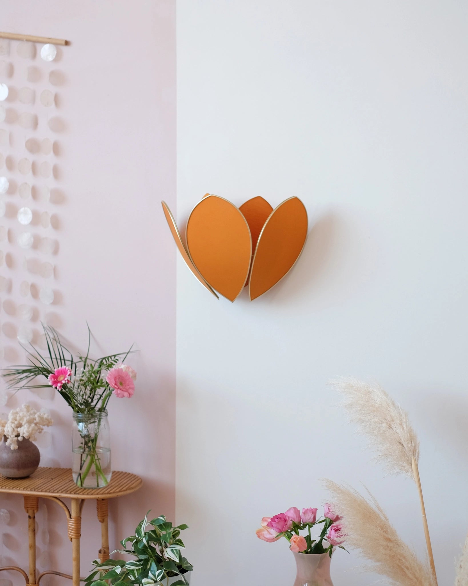 Applique Fleur Double - Caramel et doré - Silly & Billy