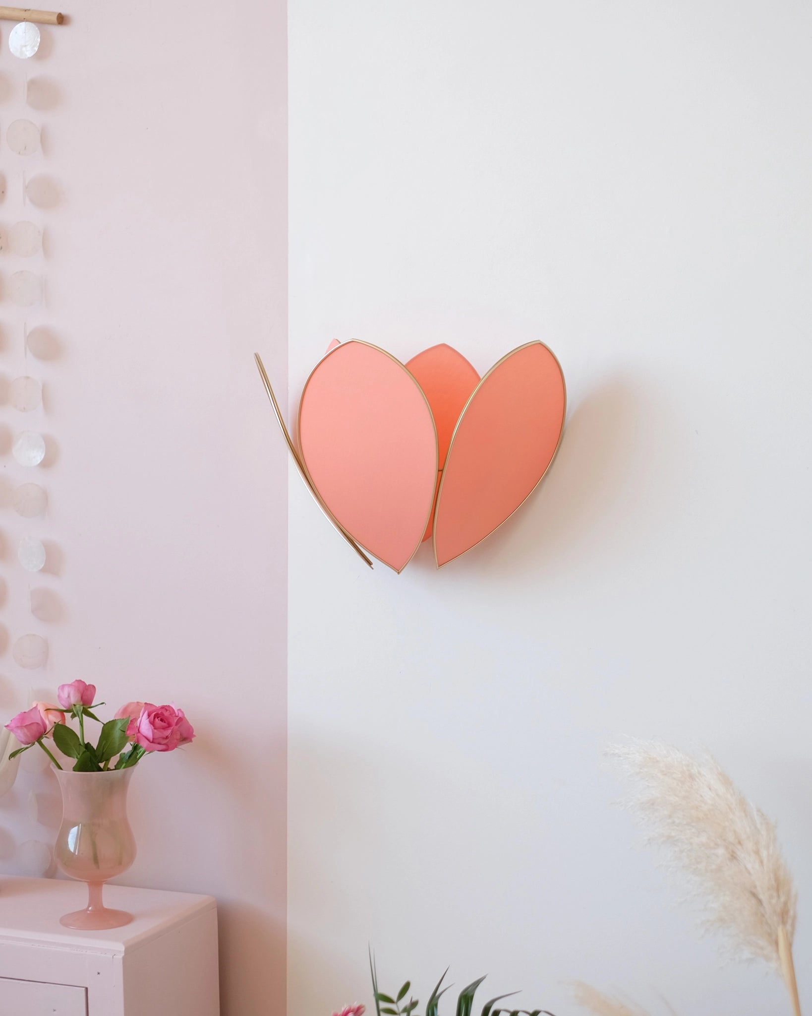 Applique Fleur Double - Corail et doré - Silly & Billy