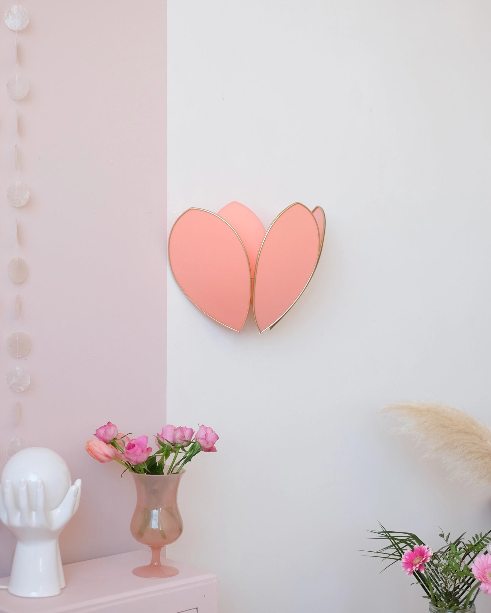 Applique Fleur Double - Corail et doré - Silly & Billy