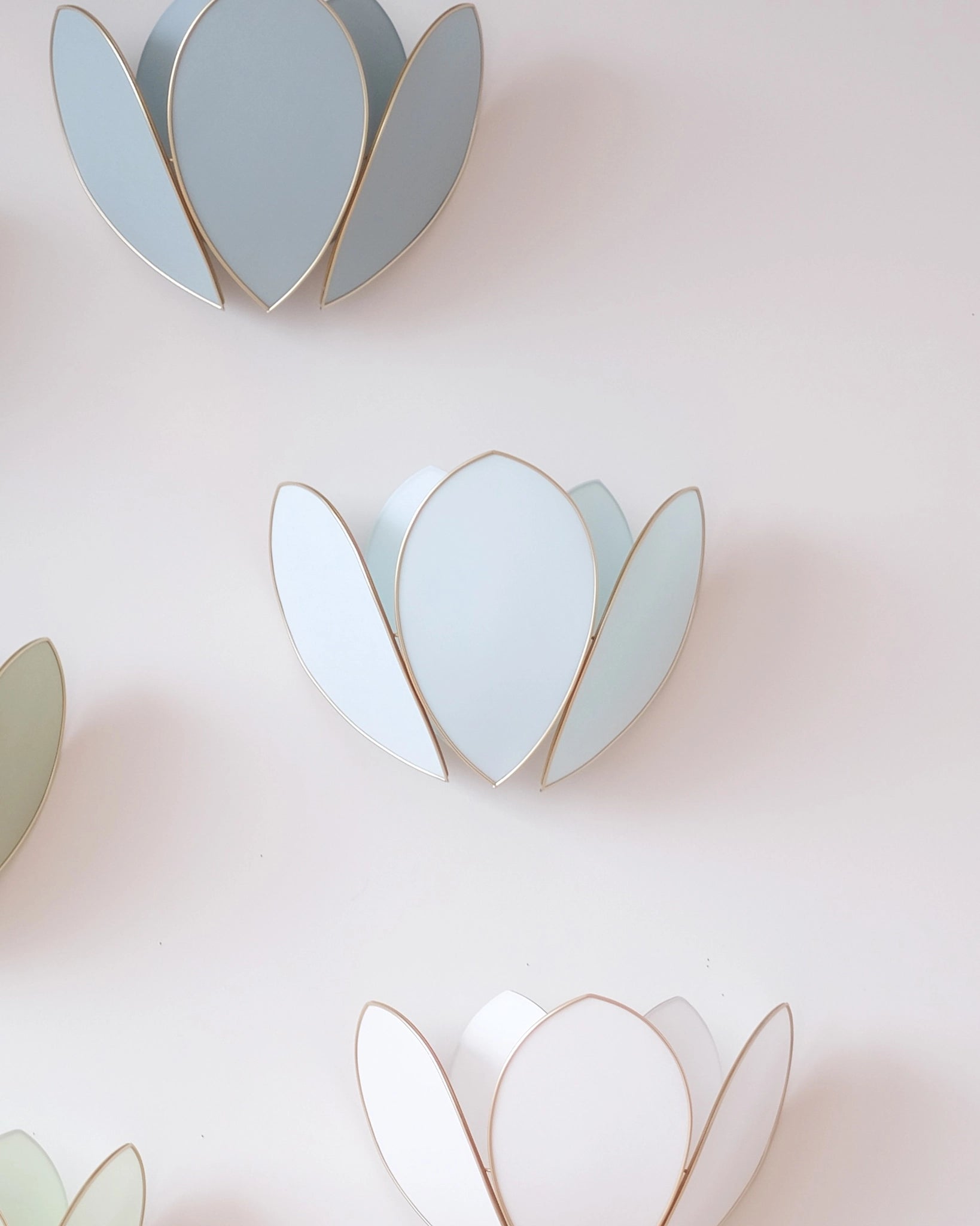 Applique Fleur Double - Glacier et doré - Silly & Billy