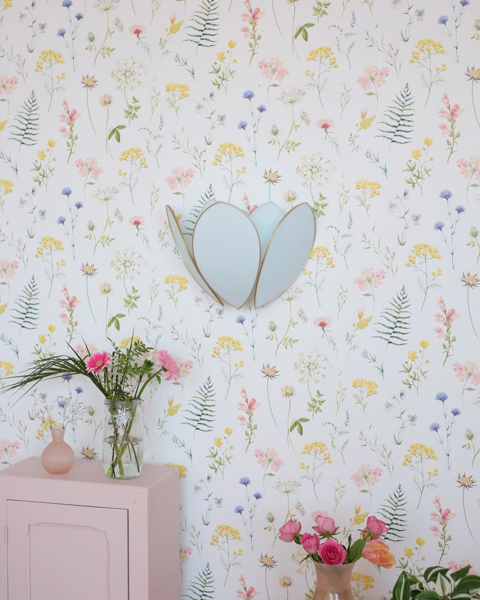Applique Fleur Double - Glacier et doré - Silly & Billy
