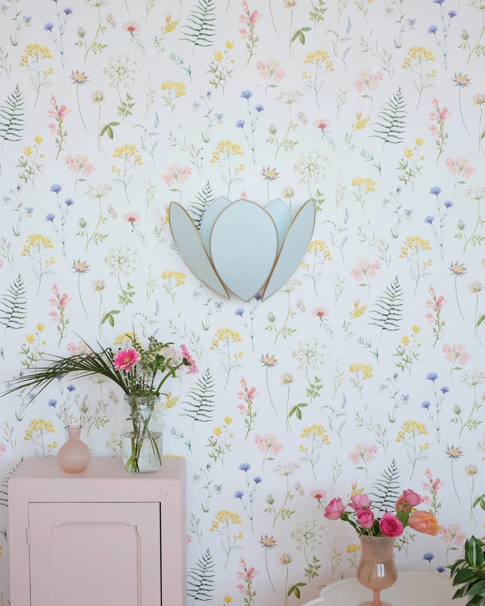 Applique Fleur Double - Glacier et doré - Silly & Billy