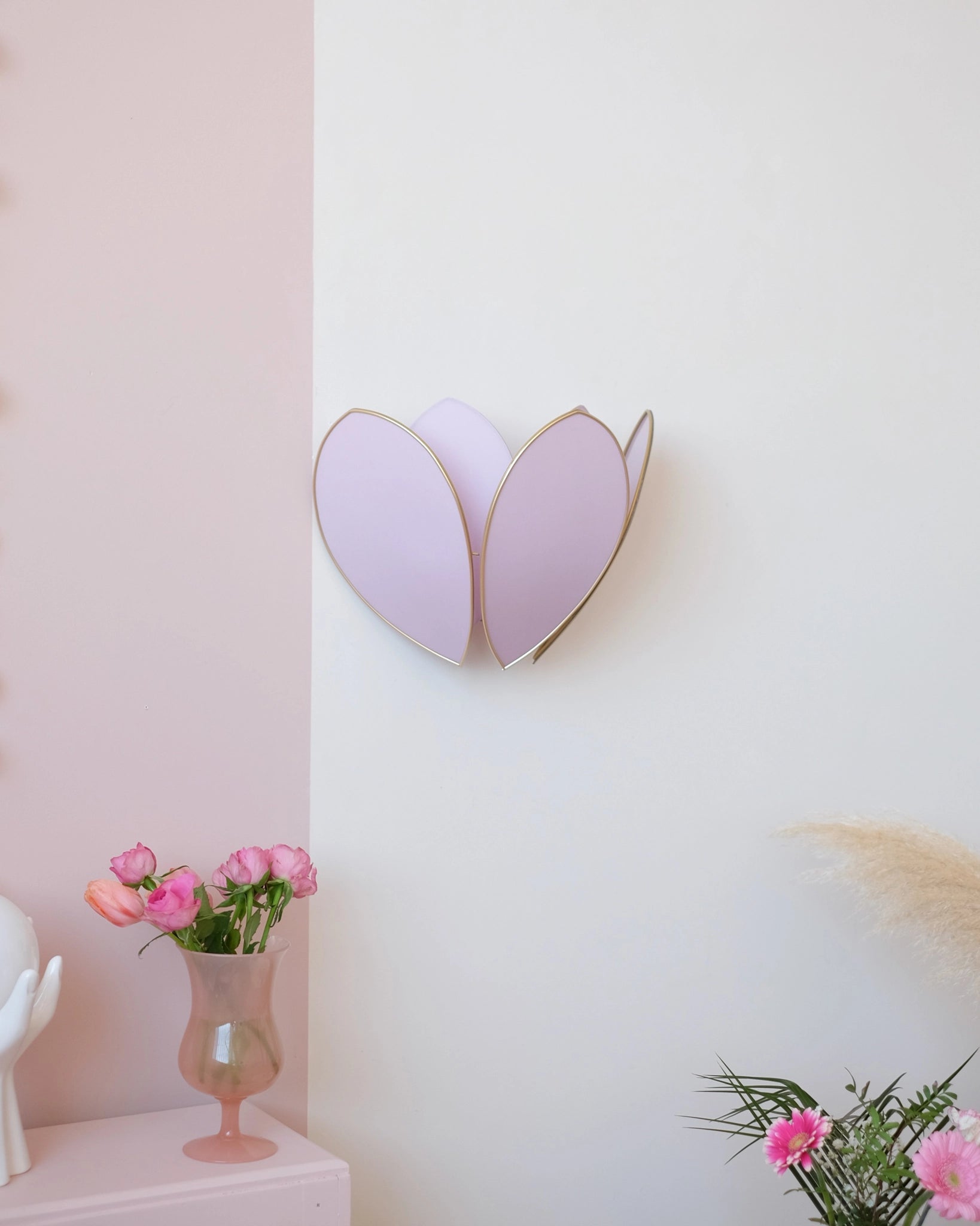 Applique Fleur Double - Lilas et doré - Silly & Billy