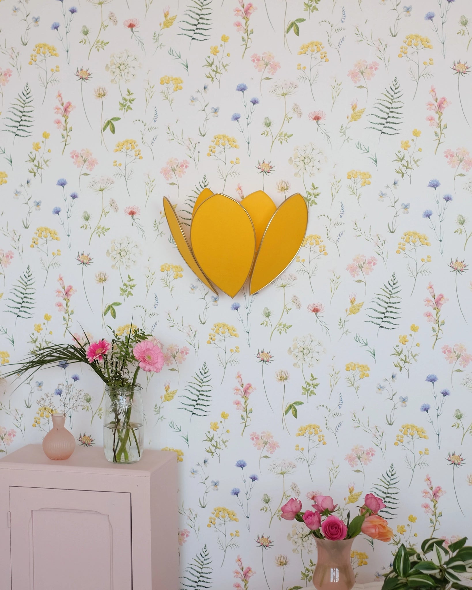 Applique Fleur Double - Mimosa et doré - Silly & Billy