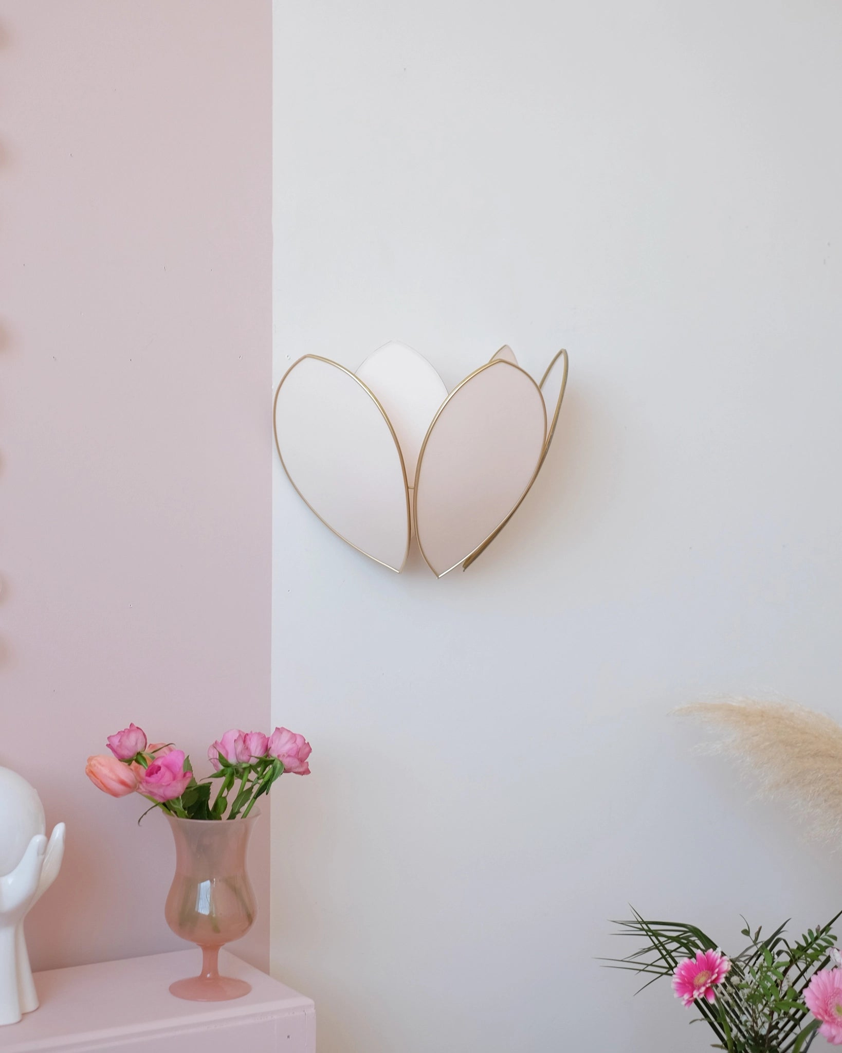 Applique Fleur Double - Nude et doré - Silly & Billy