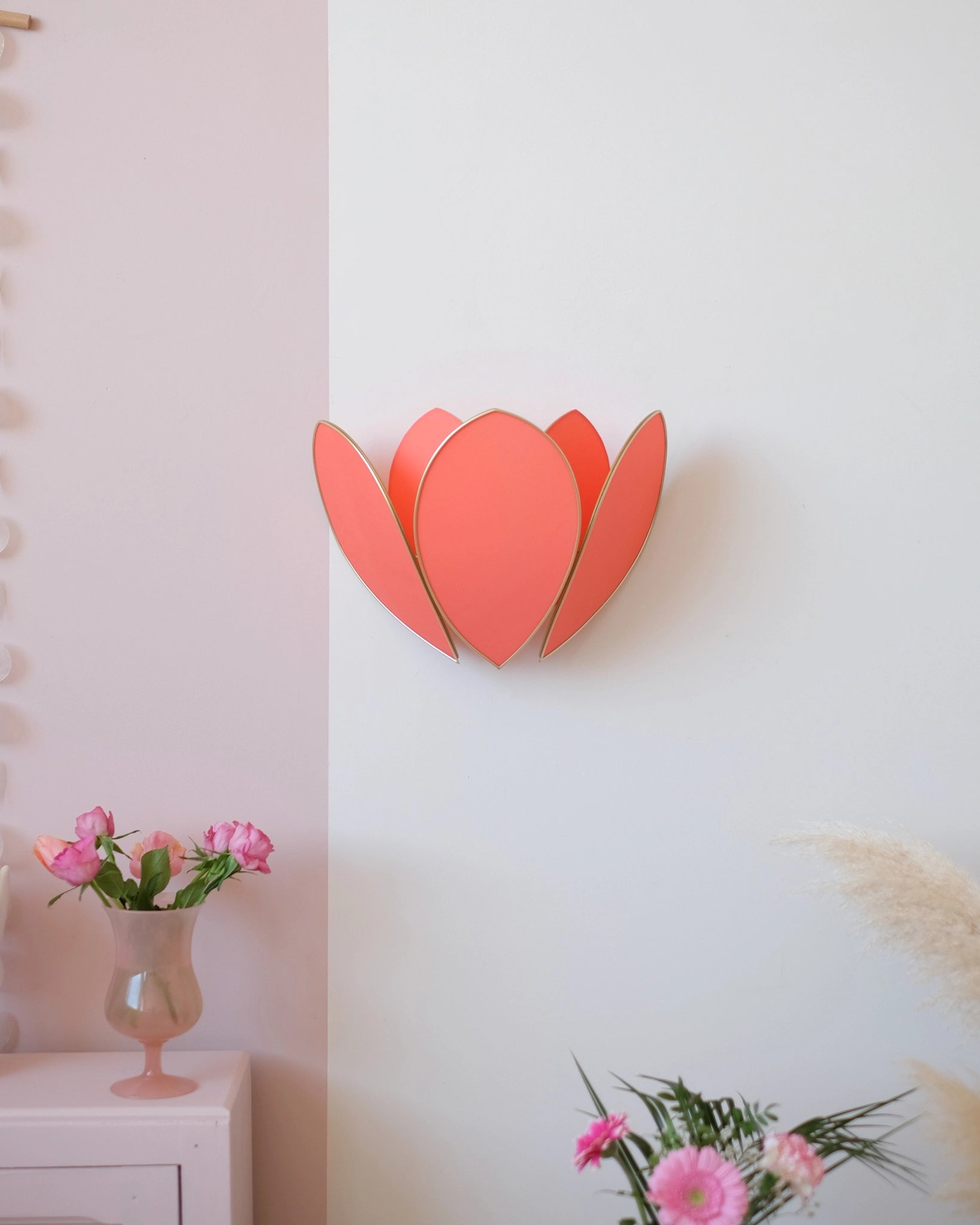 Applique Fleur Double - Pamplemousse et doré - Silly & Billy