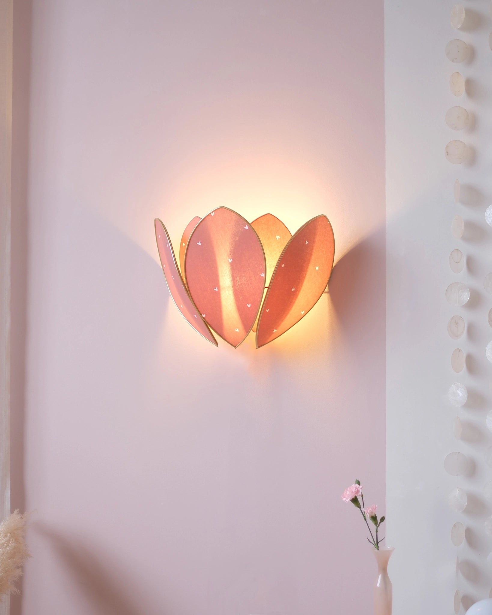 Applique Fleur Double - Petits coeurs - Silly & Billy