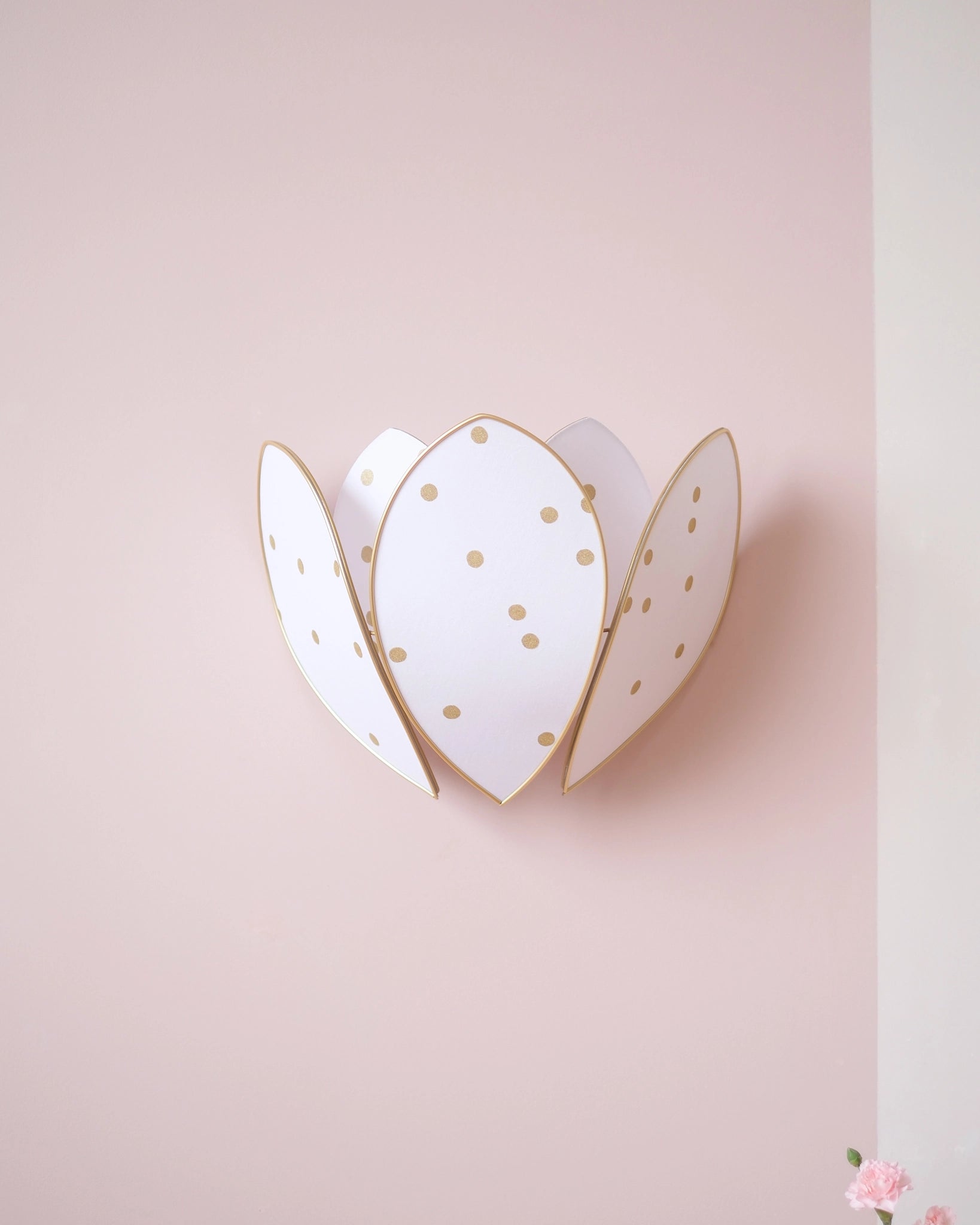 Applique Fleur Double - Pois dorés - Silly & Billy