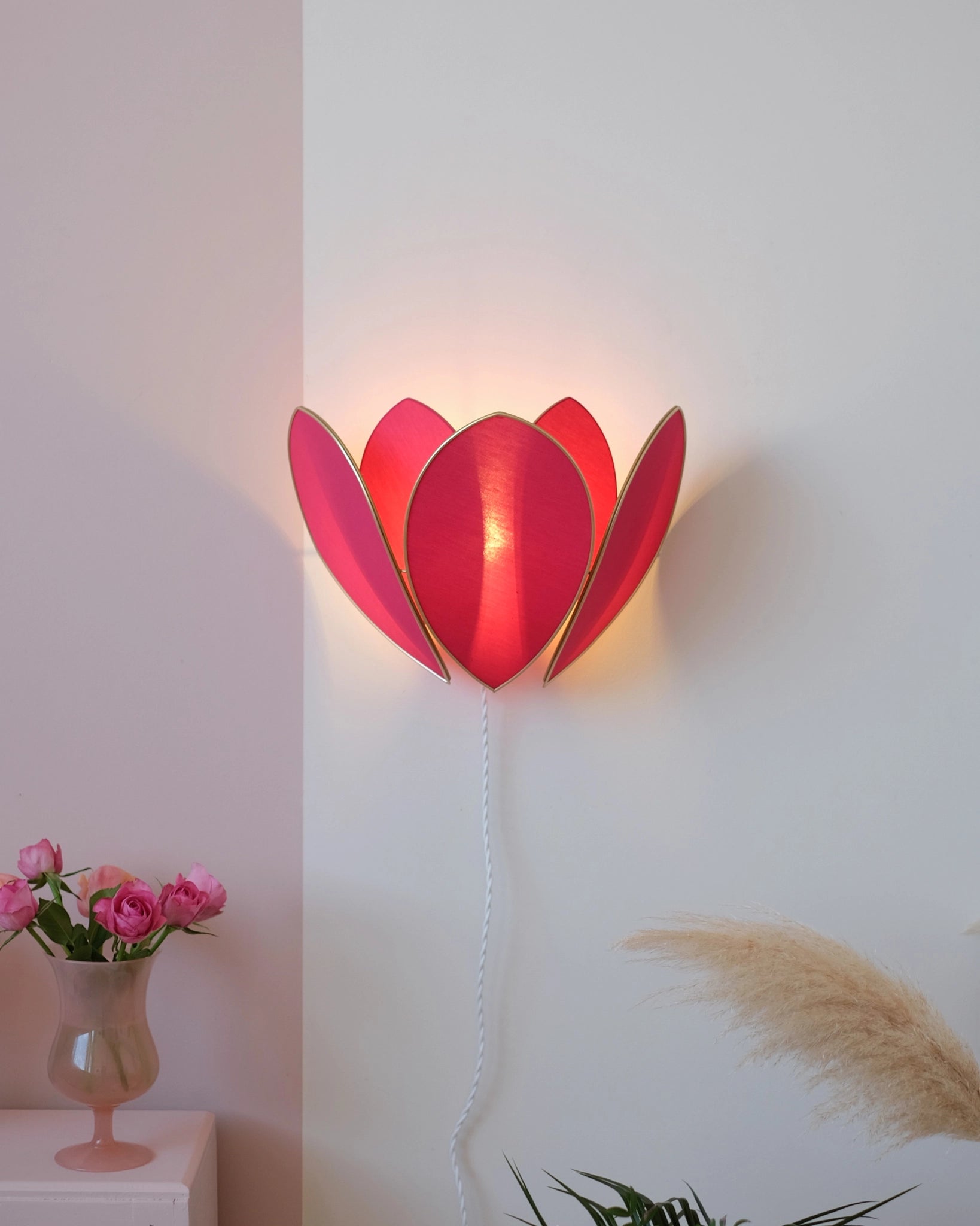 Applique Fleur Double - Rose des bois et doré - Silly & Billy