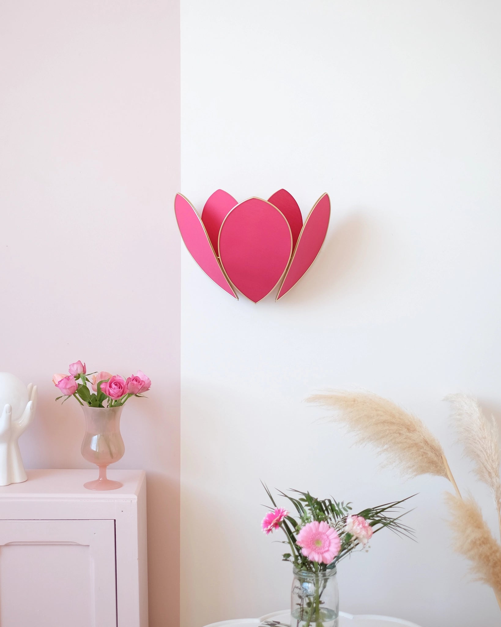 Applique Fleur Double - Rose des bois et doré - Silly & Billy