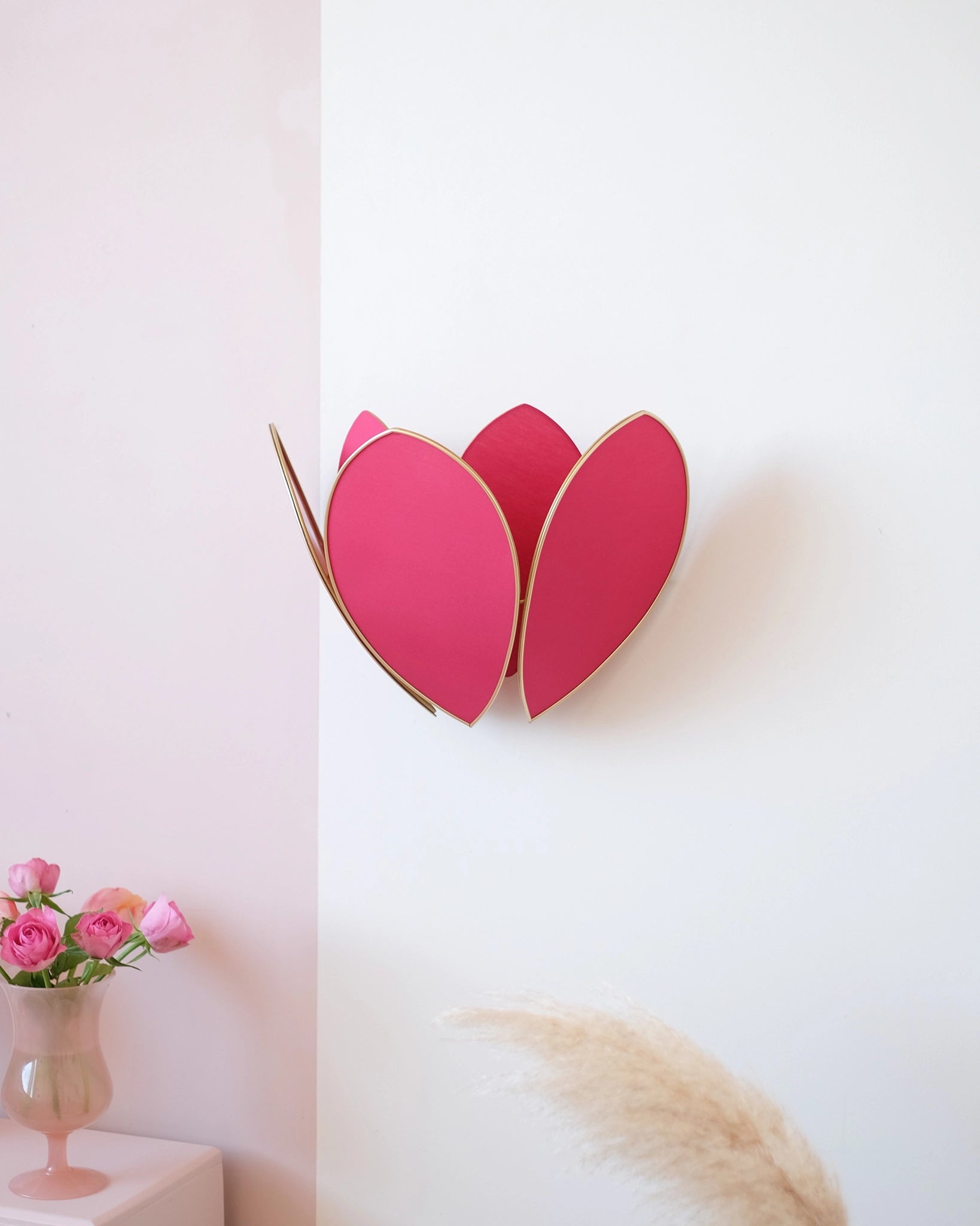 Applique Fleur Double - Rose des bois et doré - Silly & Billy