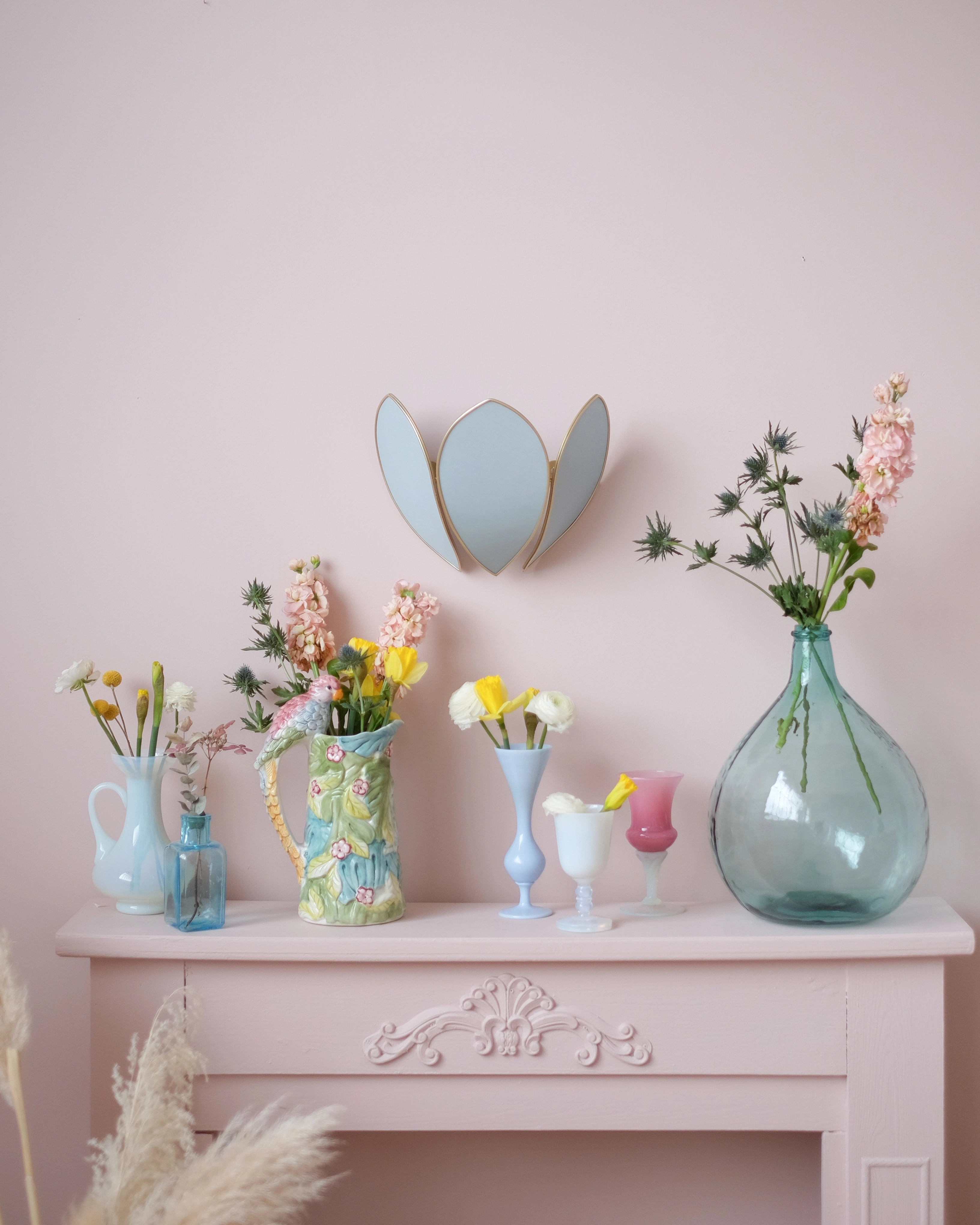 Applique Fleur Sauge et doré - Silly & Billy