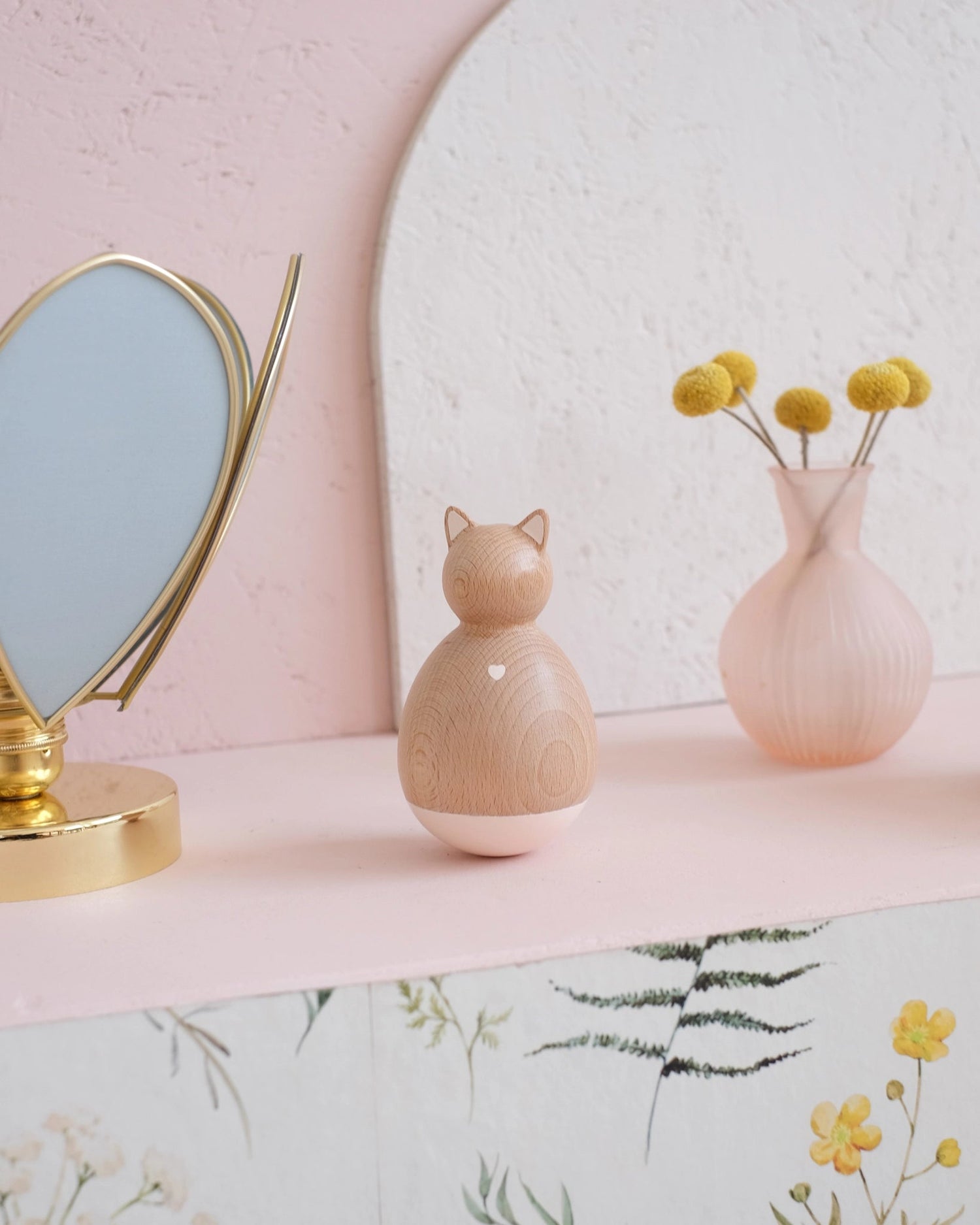 Culbuto en bois - Chat - Silly & Billy