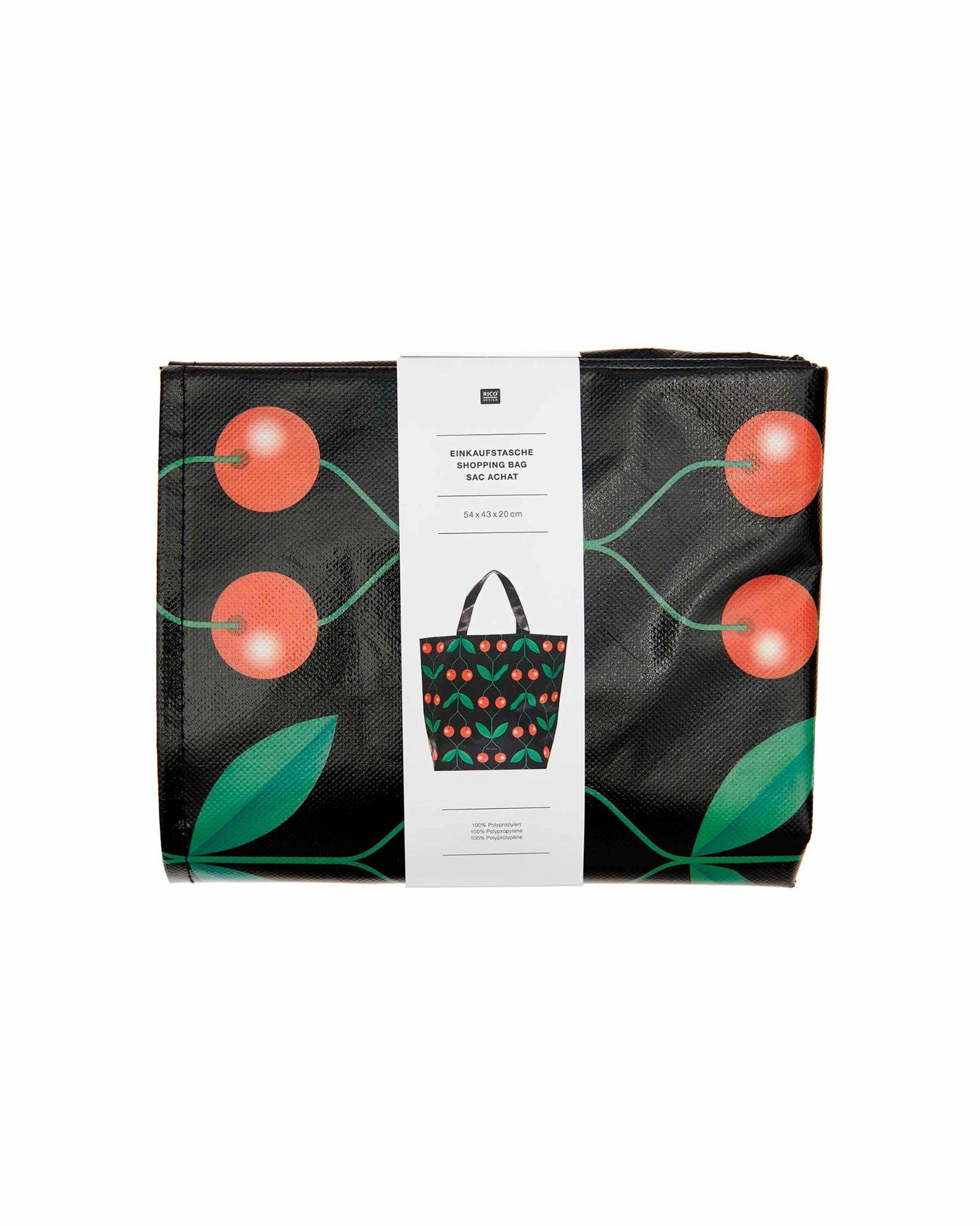 Grand sac en toile imperméable - Cerises - Silly & Billy