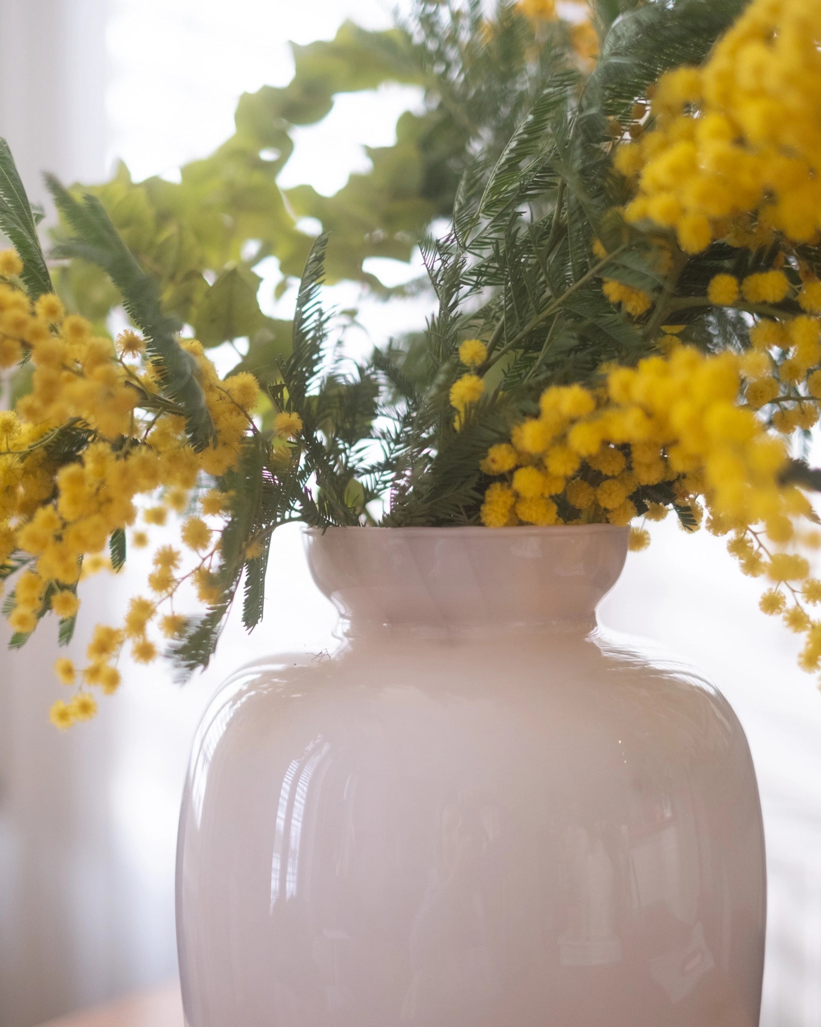 Grand vase en verre rose et blanc - Silly & Billy