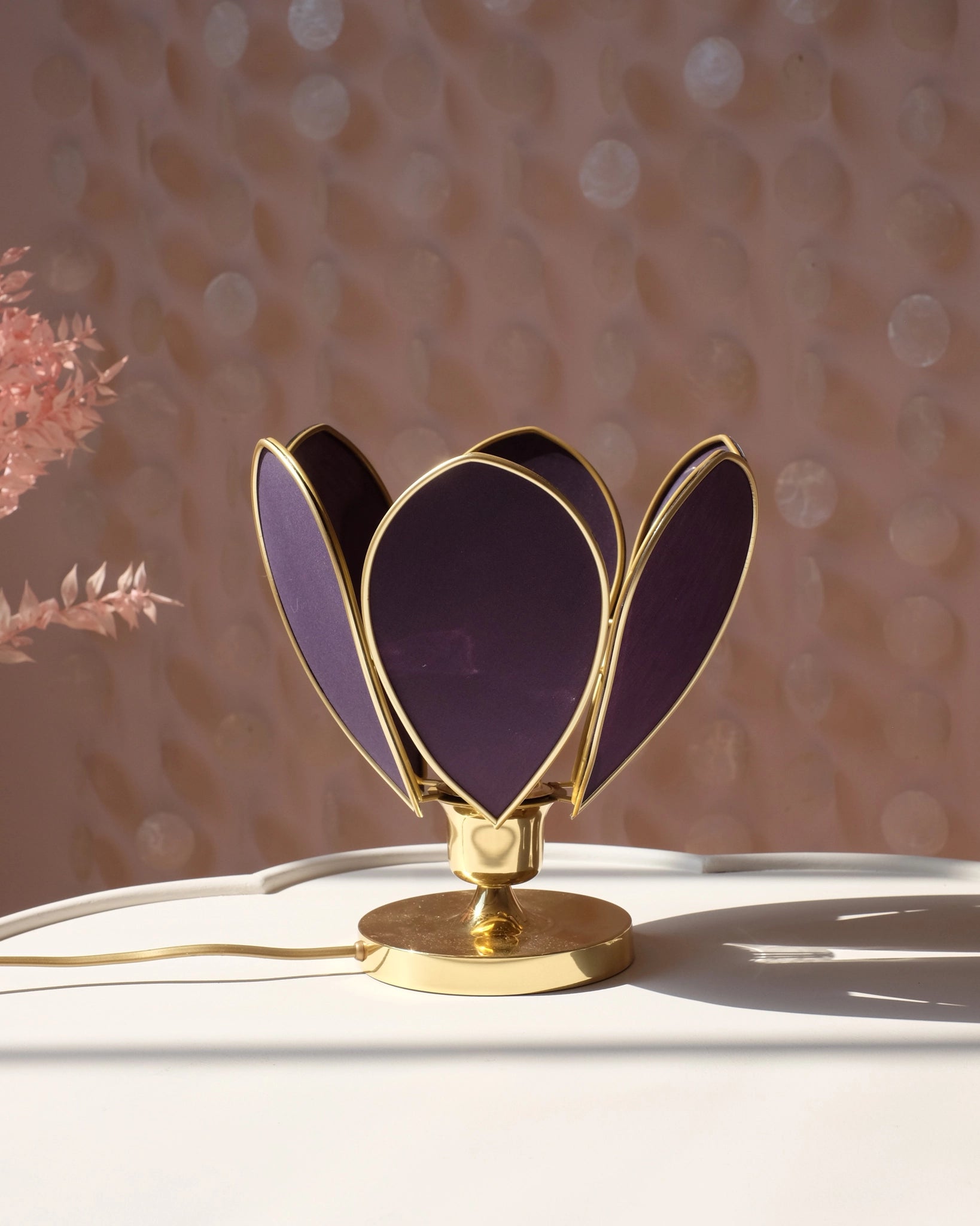 Lampe Fleur à poser - Bleu nuit et doré - Silly & Billy