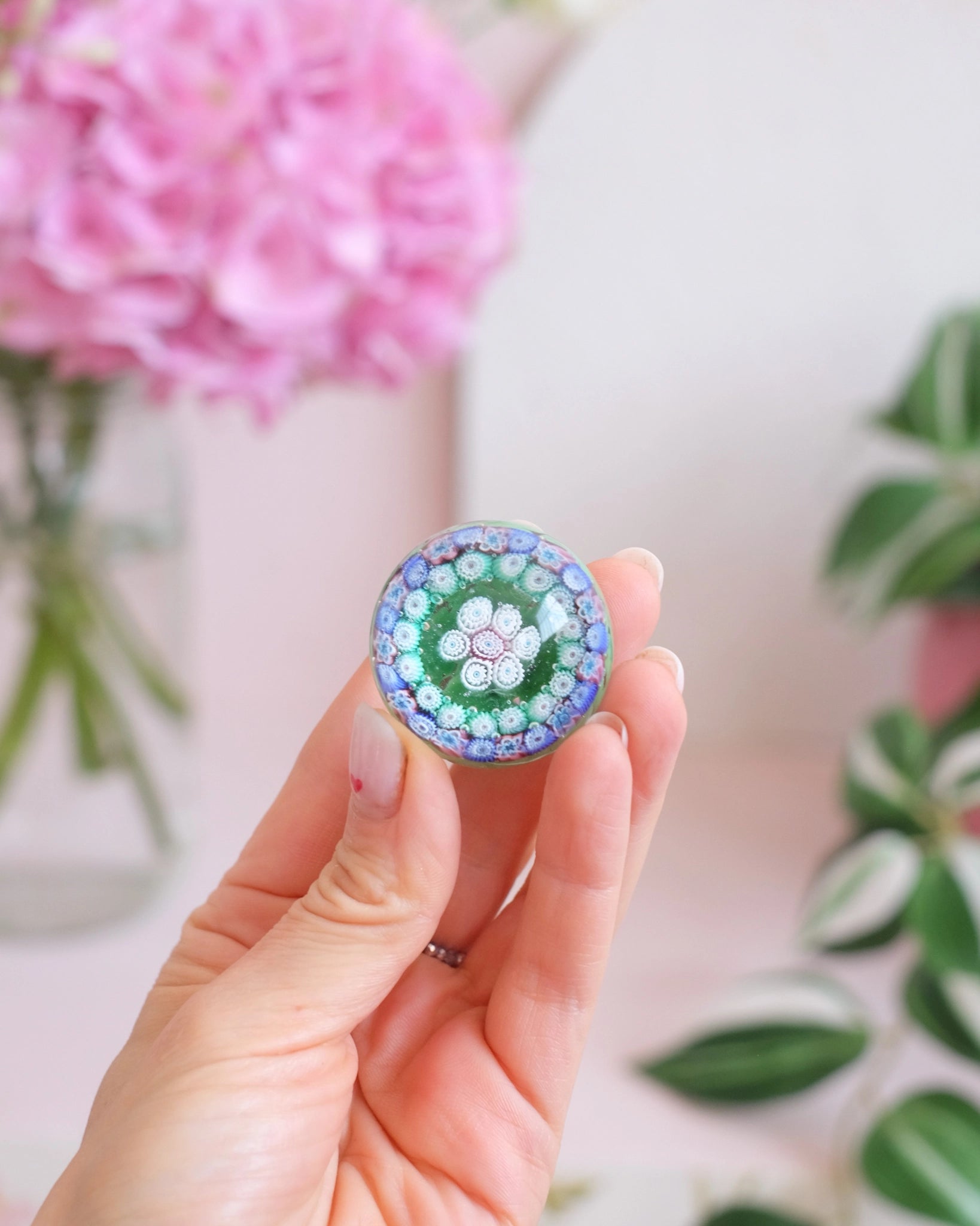 Petit sulfure en verre millefiori - Silly & Billy