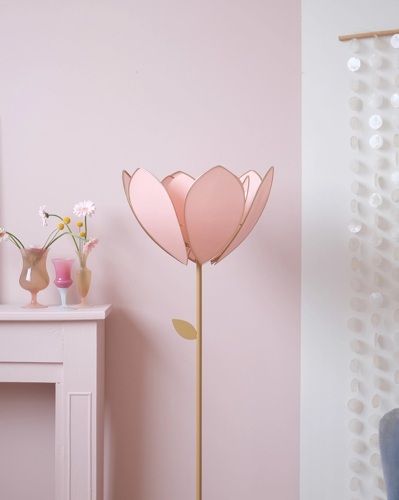 Pied de lampadaire et abat - jour fleur double - Blush - Silly & Billy