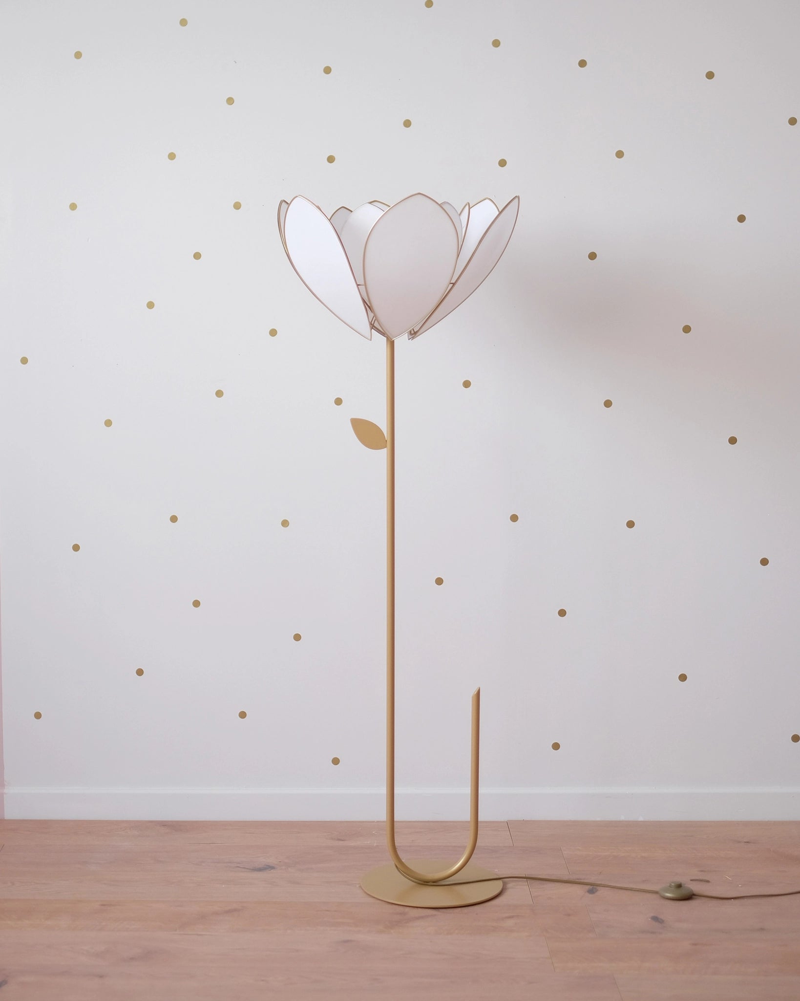 Pied de lampadaire et abat - jour fleur double - Écru - Silly & Billy