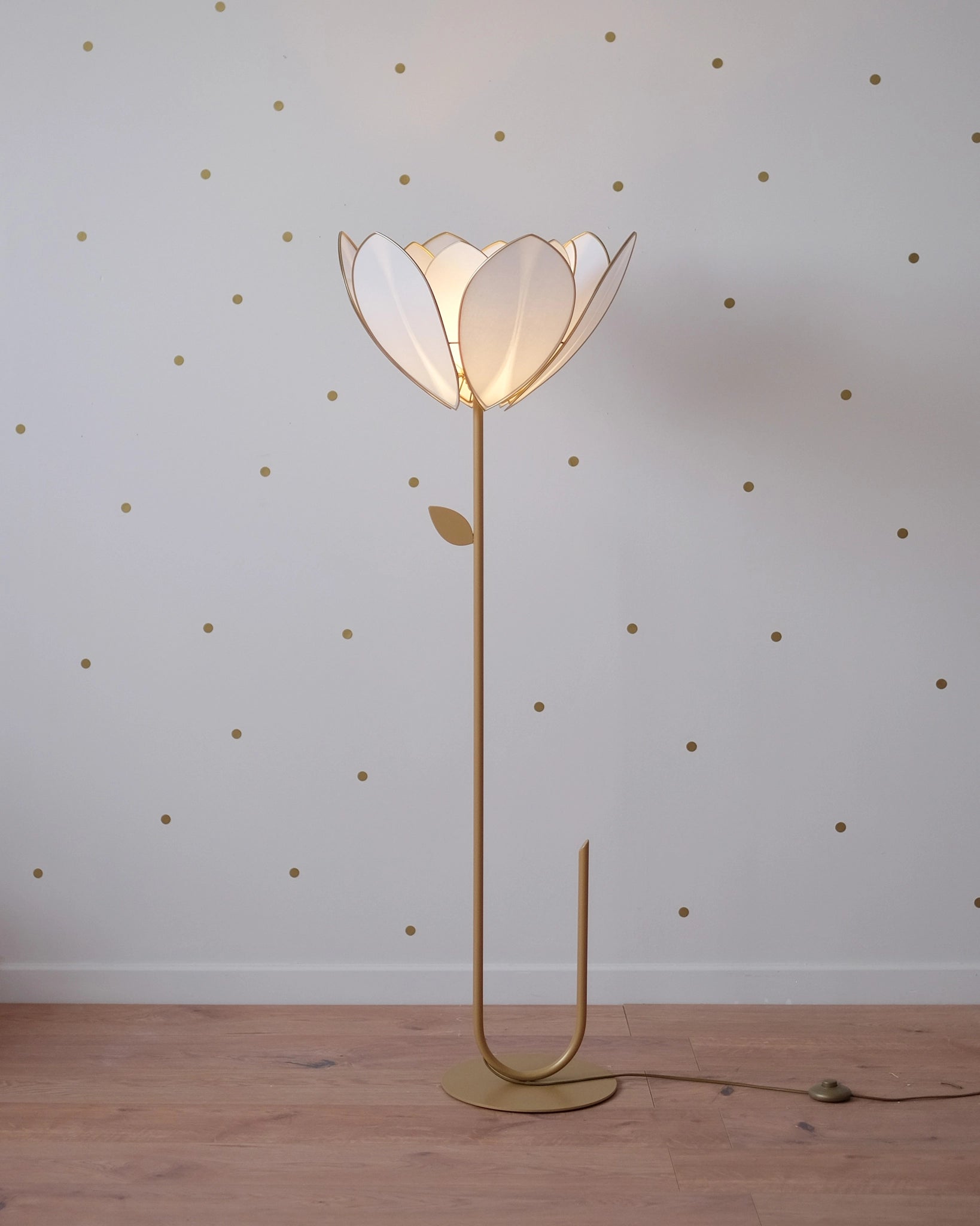 Pied de lampadaire et abat - jour fleur double - Écru - Silly & Billy