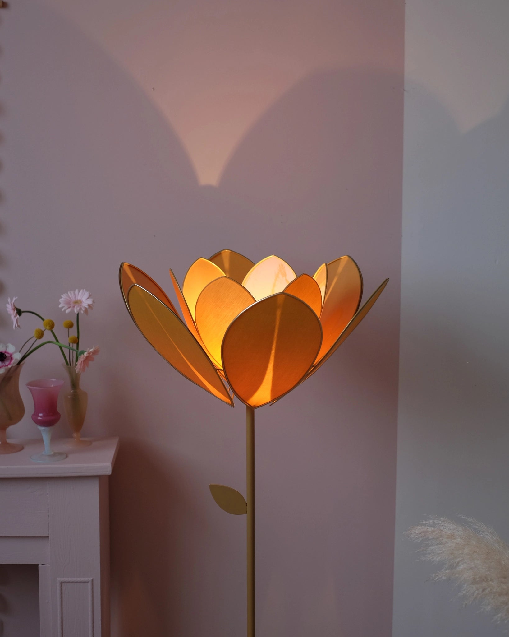 Pied de lampadaire et abat - jour fleur double - Honey - Silly & Billy