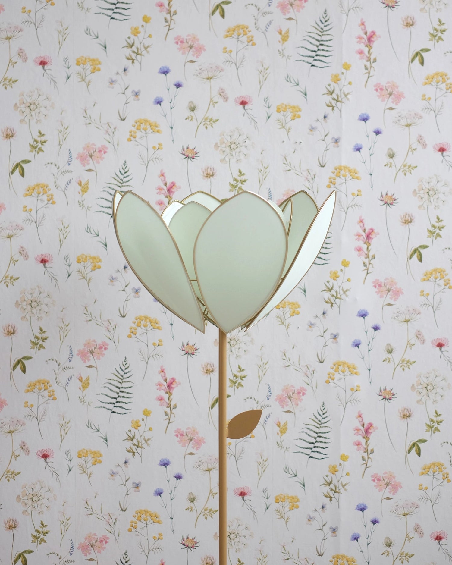 Pied de lampadaire et abat - jour fleur double - Menthe fraîche - Silly & Billy