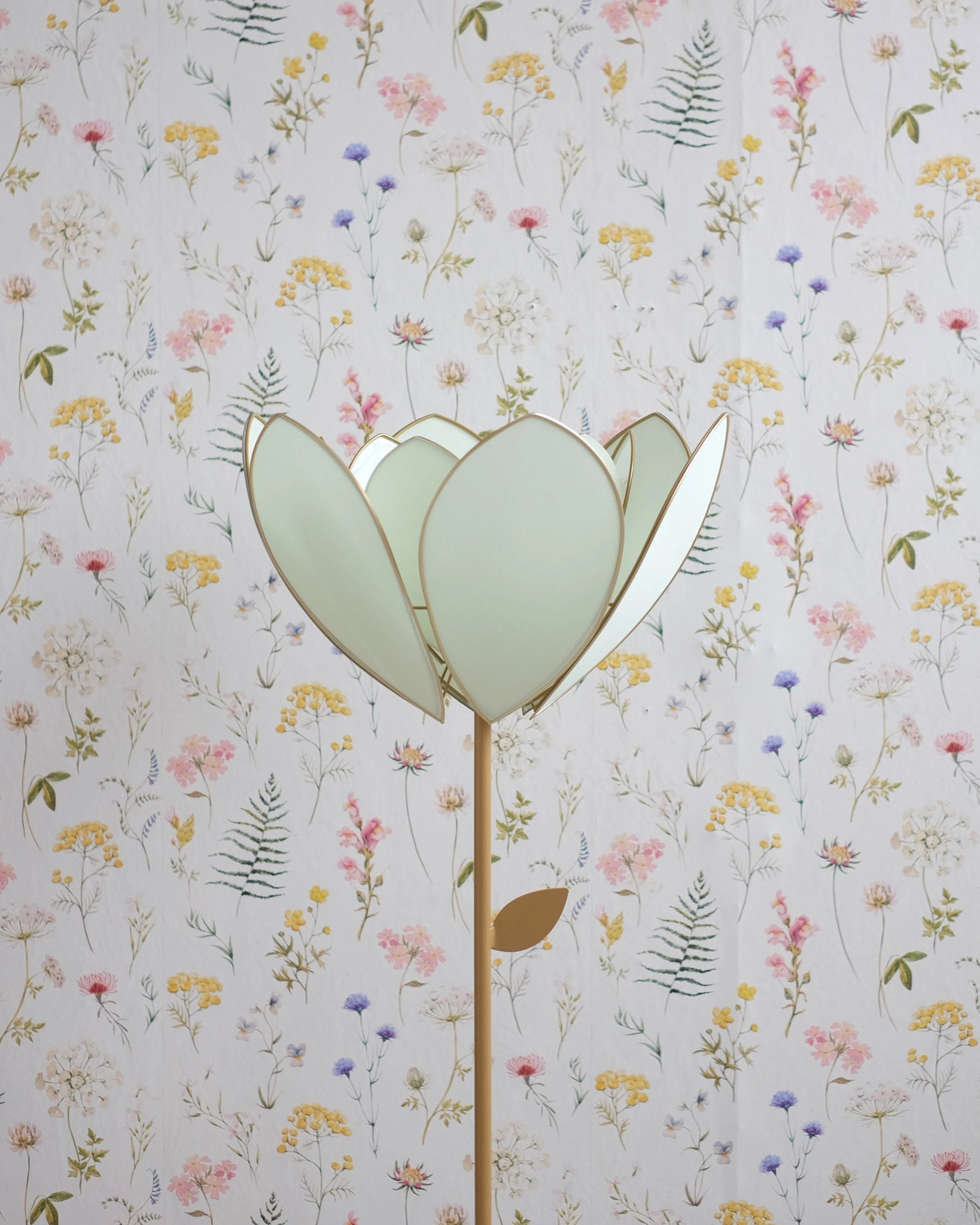 Pied de lampadaire et abat - jour fleur double - Menthe fraîche - Silly & Billy