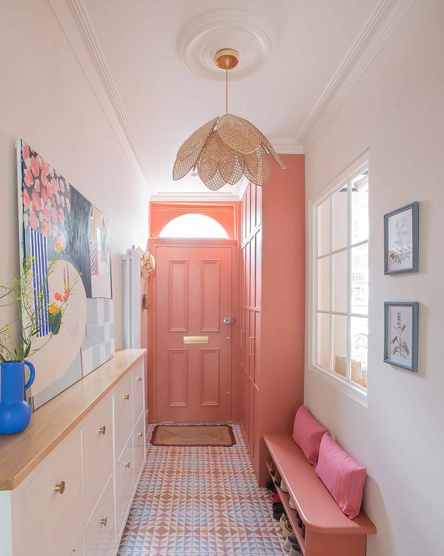 Suspension Fleur double en cannage - Silly & Billy