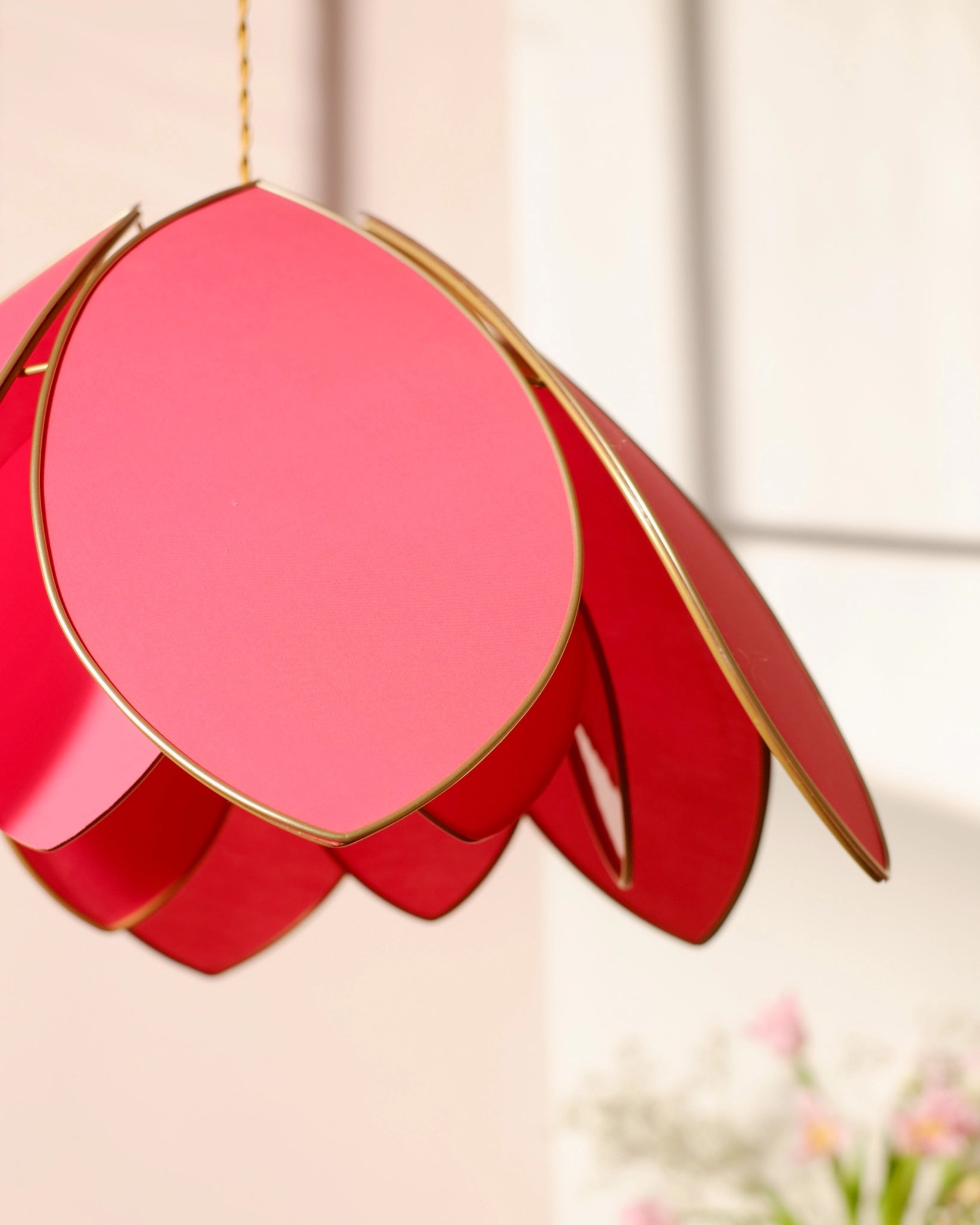Suspension Fleur double - Flamingo et doré - Silly & Billy