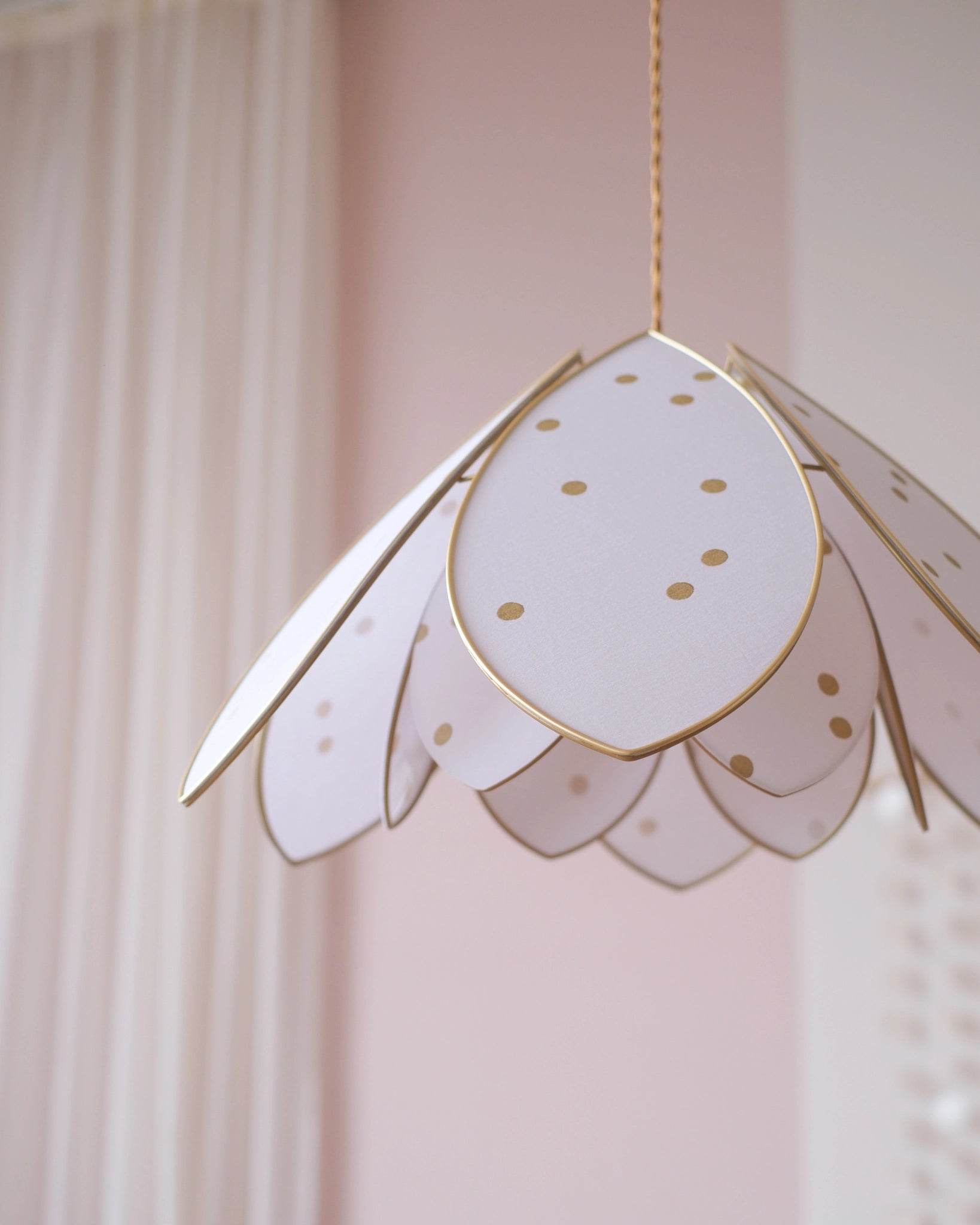 Suspension Fleur double - Pois dorés - Silly & Billy