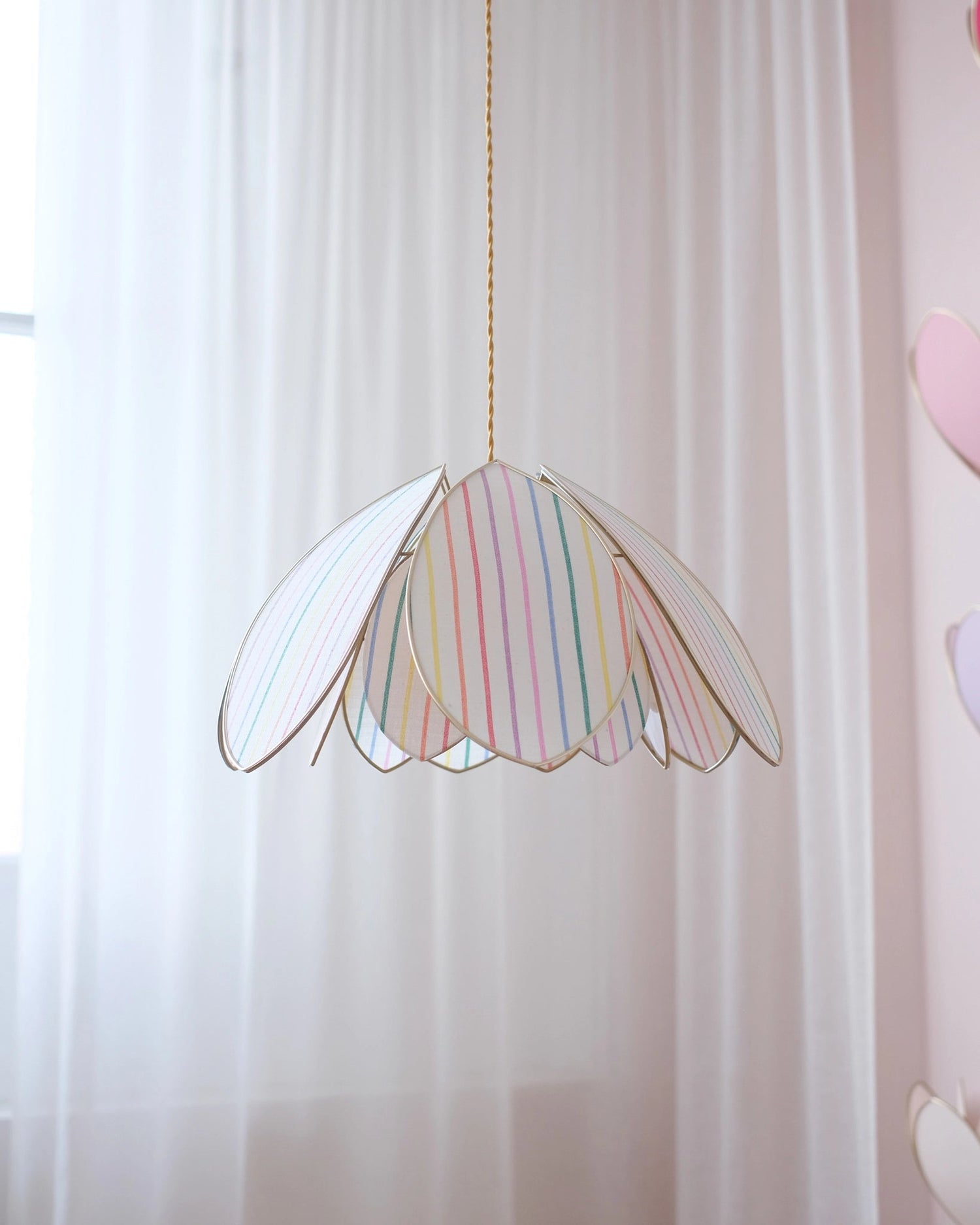 Suspension Fleur double - Rayures multicolores - Silly & Billy