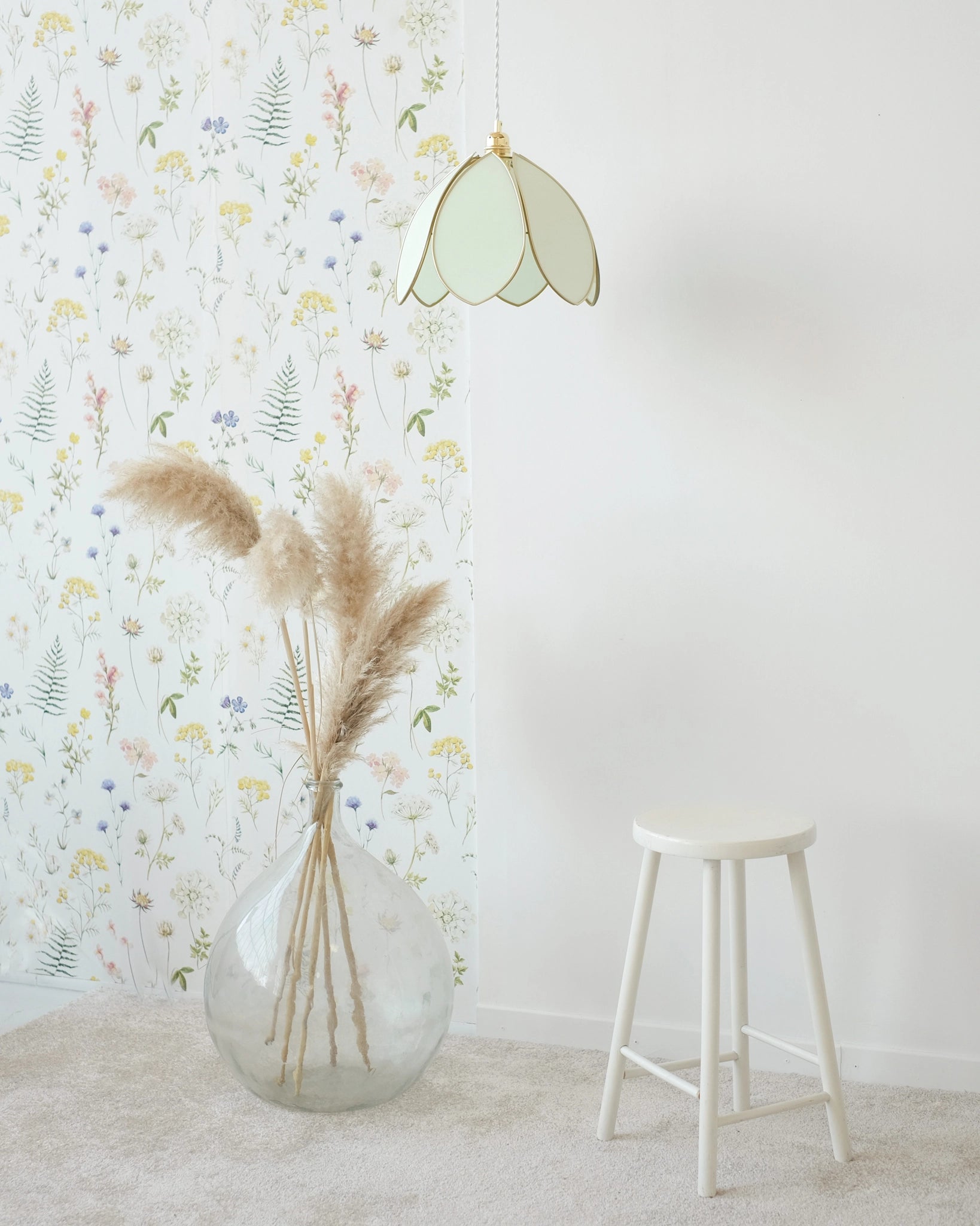 Suspension Fleur simple - Menthe fraîche et doré - Silly & Billy