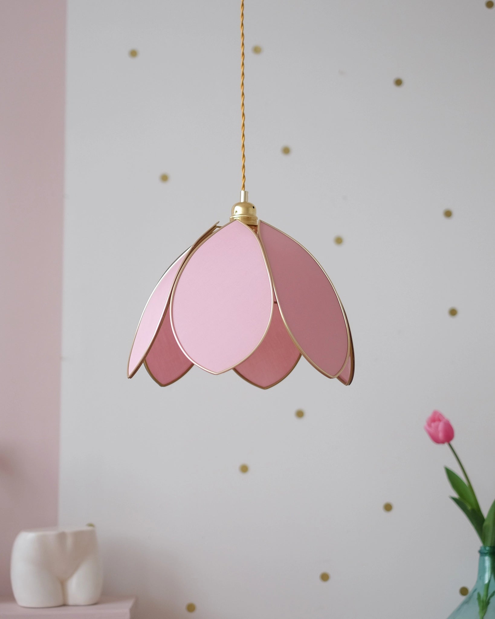 Suspension Fleur simple - Sugar et doré - Silly & Billy