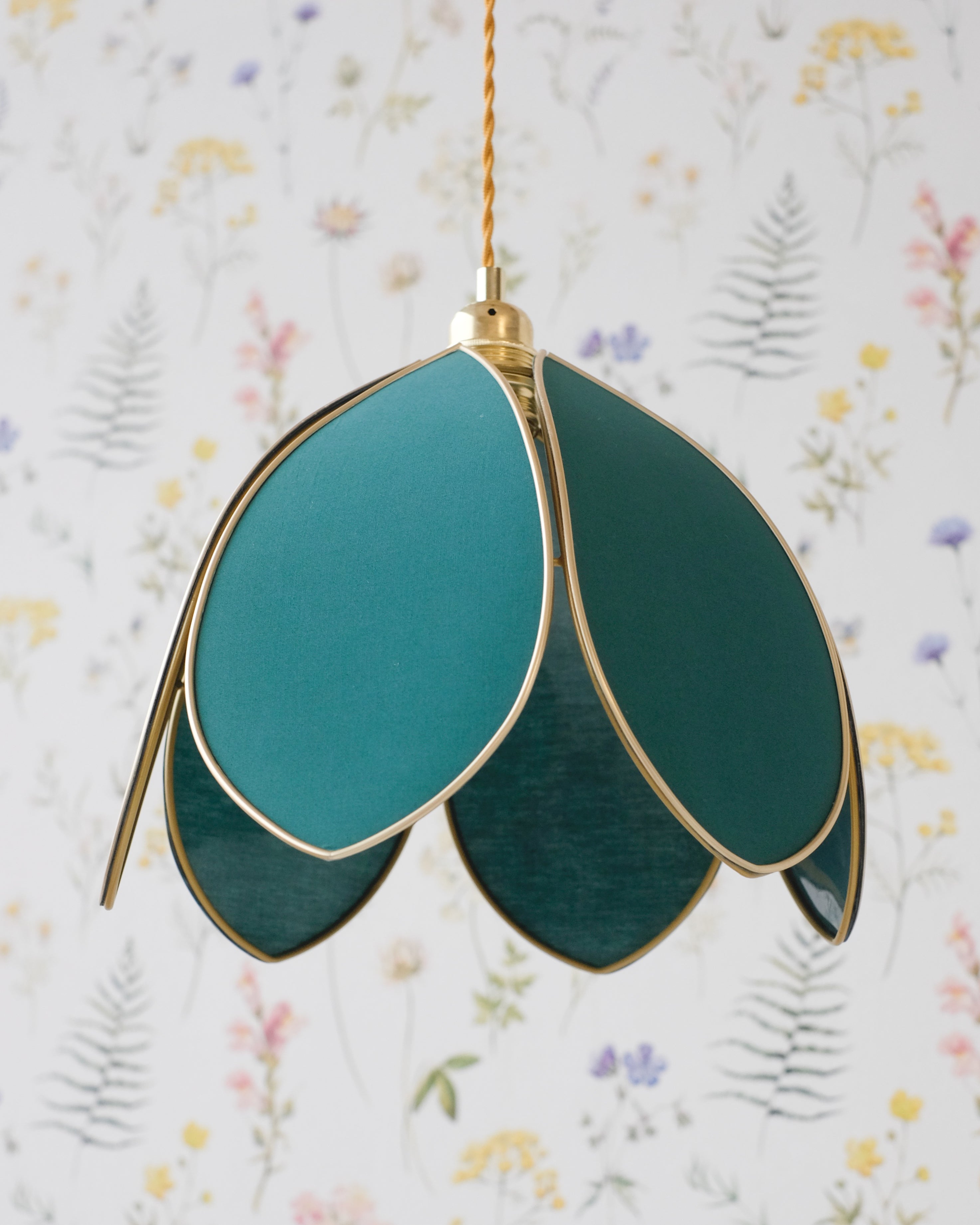 Suspension Fleur simple - Vert jungle et doré - Silly & Billy