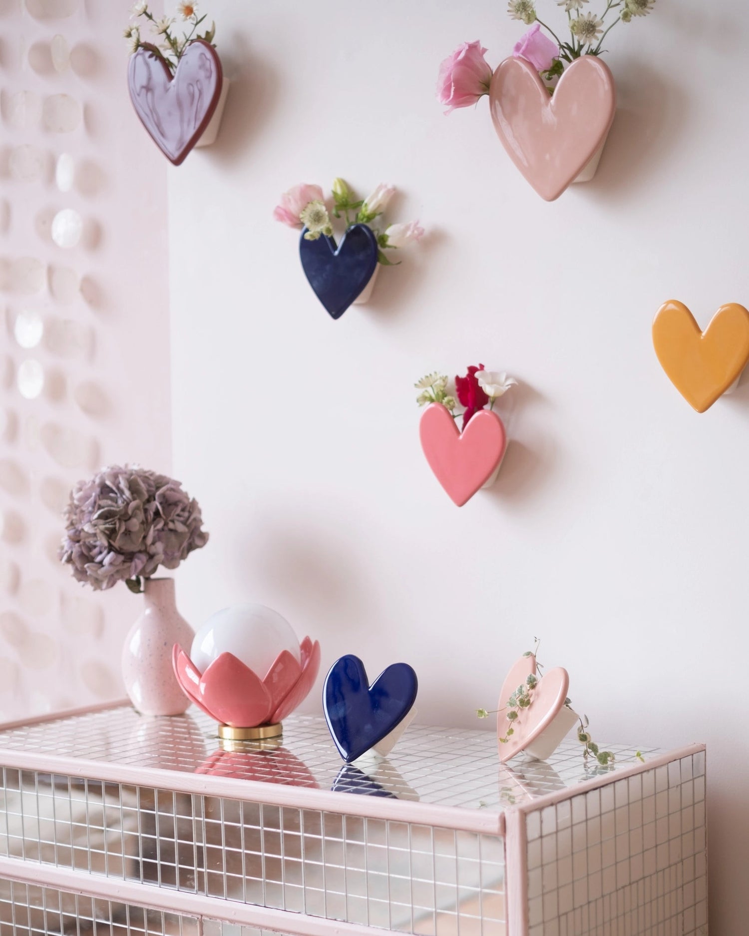 Vase mural Coeur - Bleu nuit - Silly & Billy