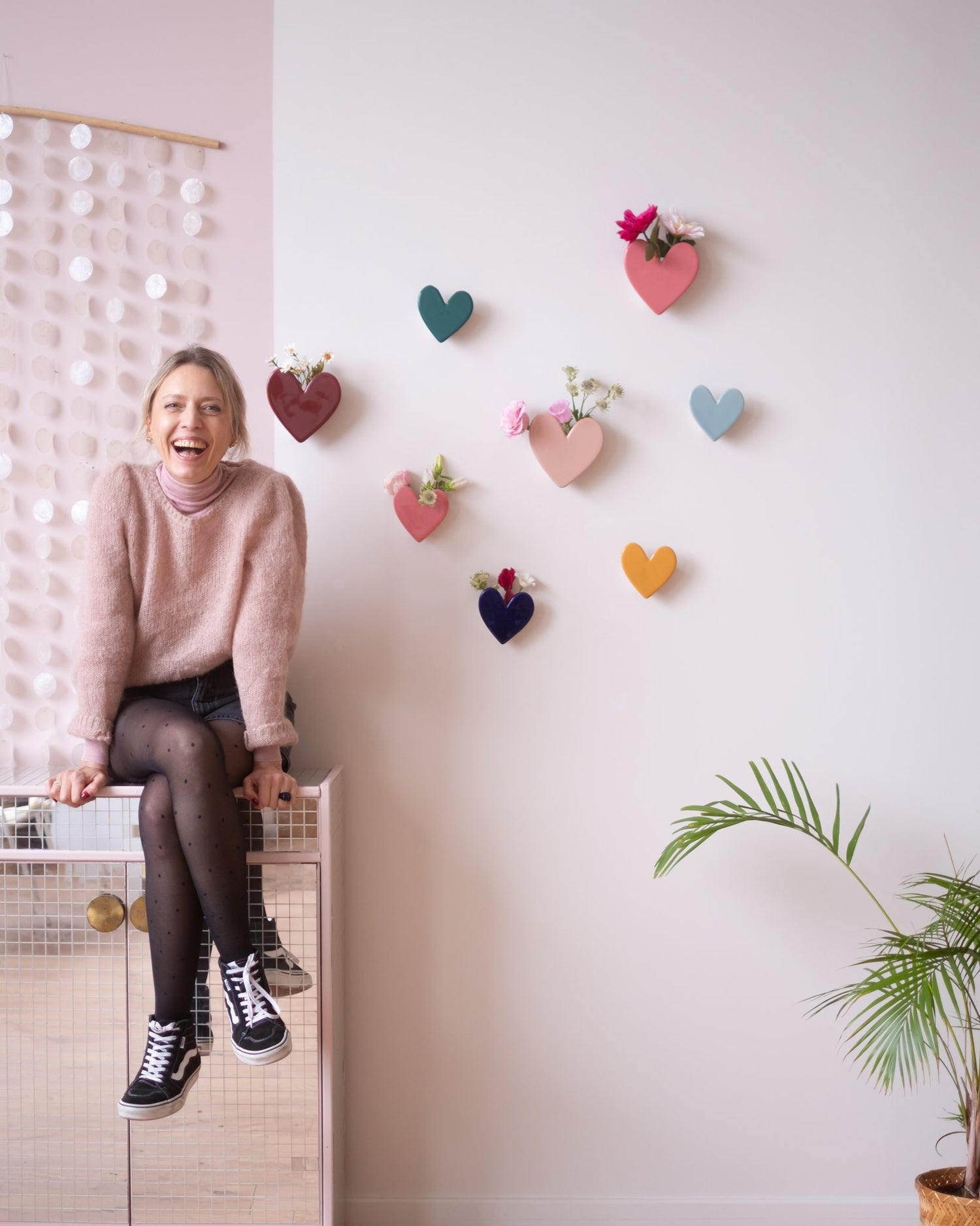 Vase mural Coeur - Bleu nuit - Silly & Billy