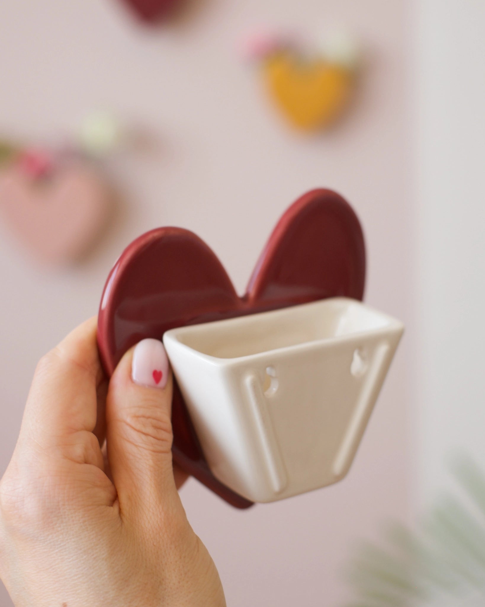 Vase mural Coeur - Framboise - Silly & Billy