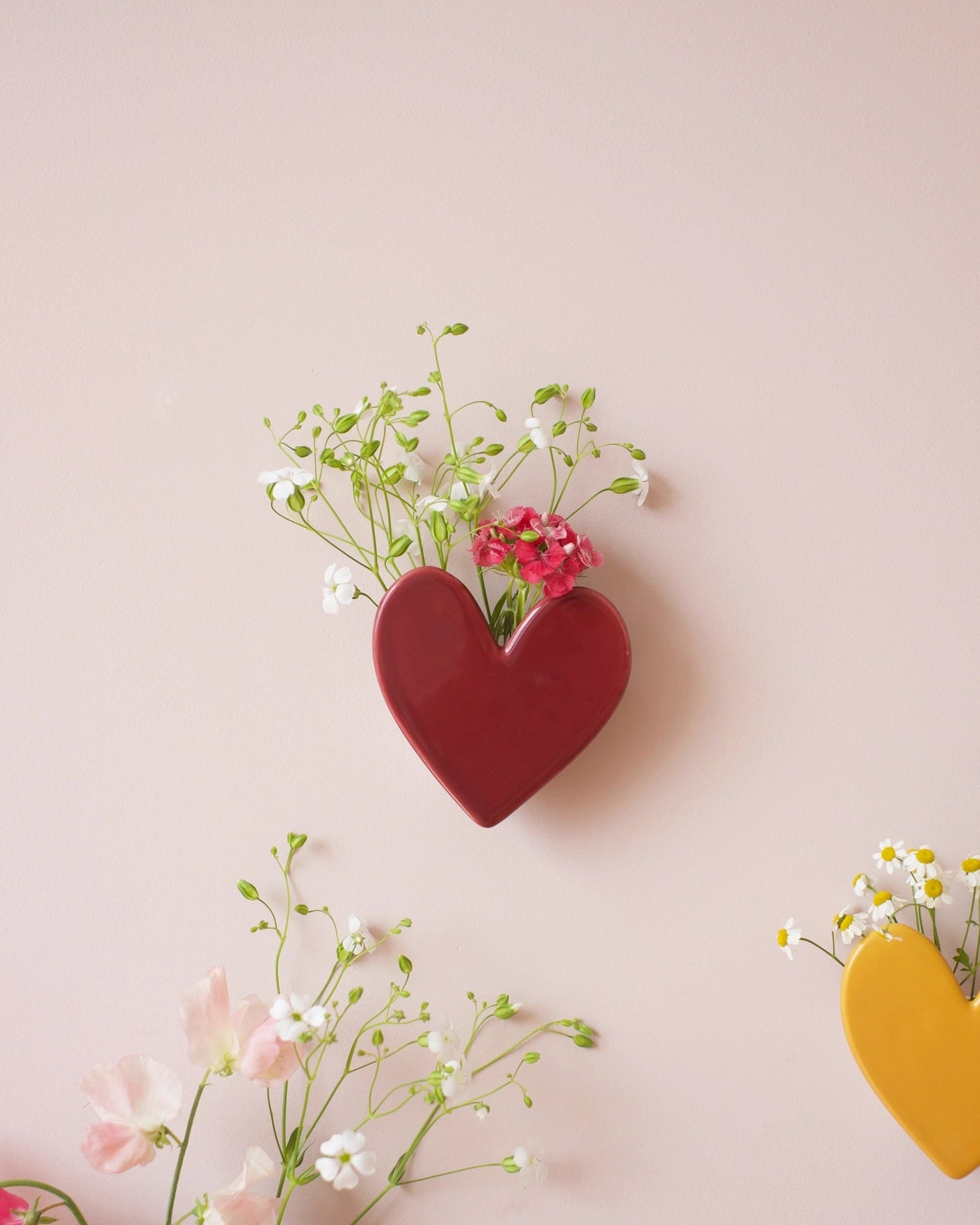 Vase mural Coeur - Framboise - Silly & Billy