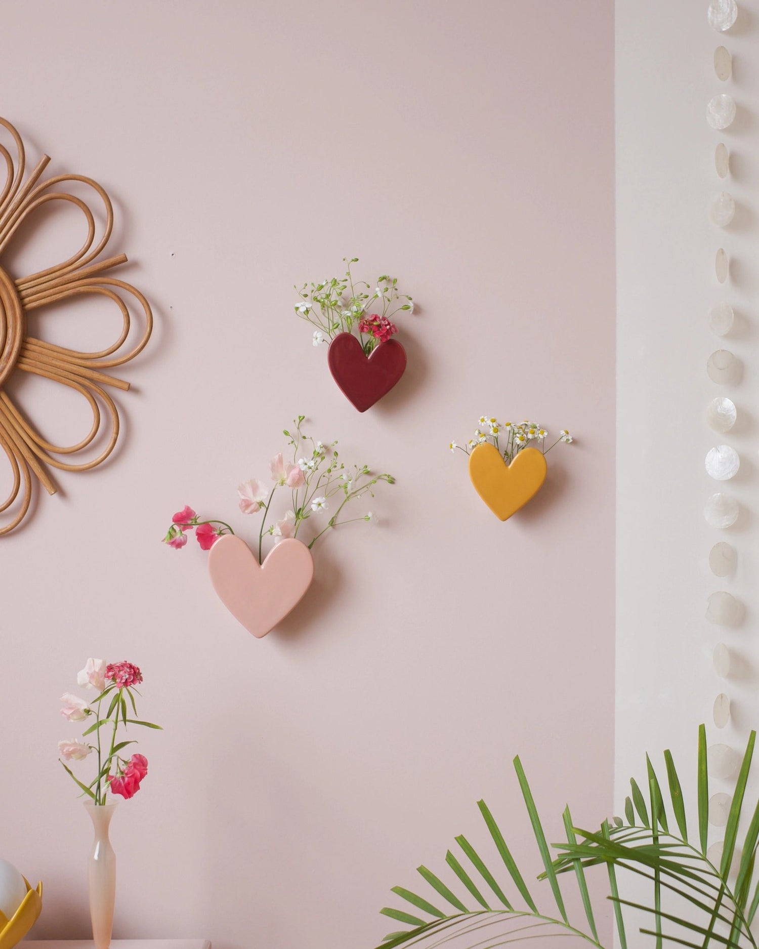 Vase mural Coeur - Framboise - Silly & Billy