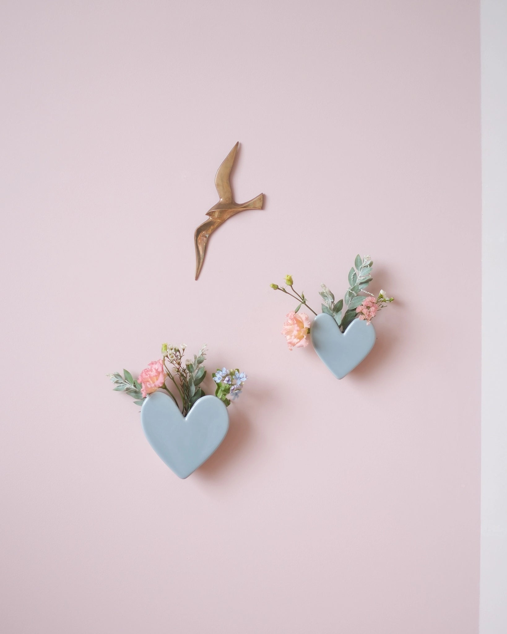 Vase mural Coeur - Grand modèle Sauge - Silly & Billy