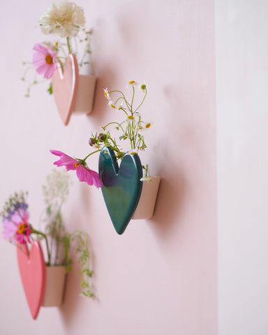 Vase mural Coeur - Vert jungle