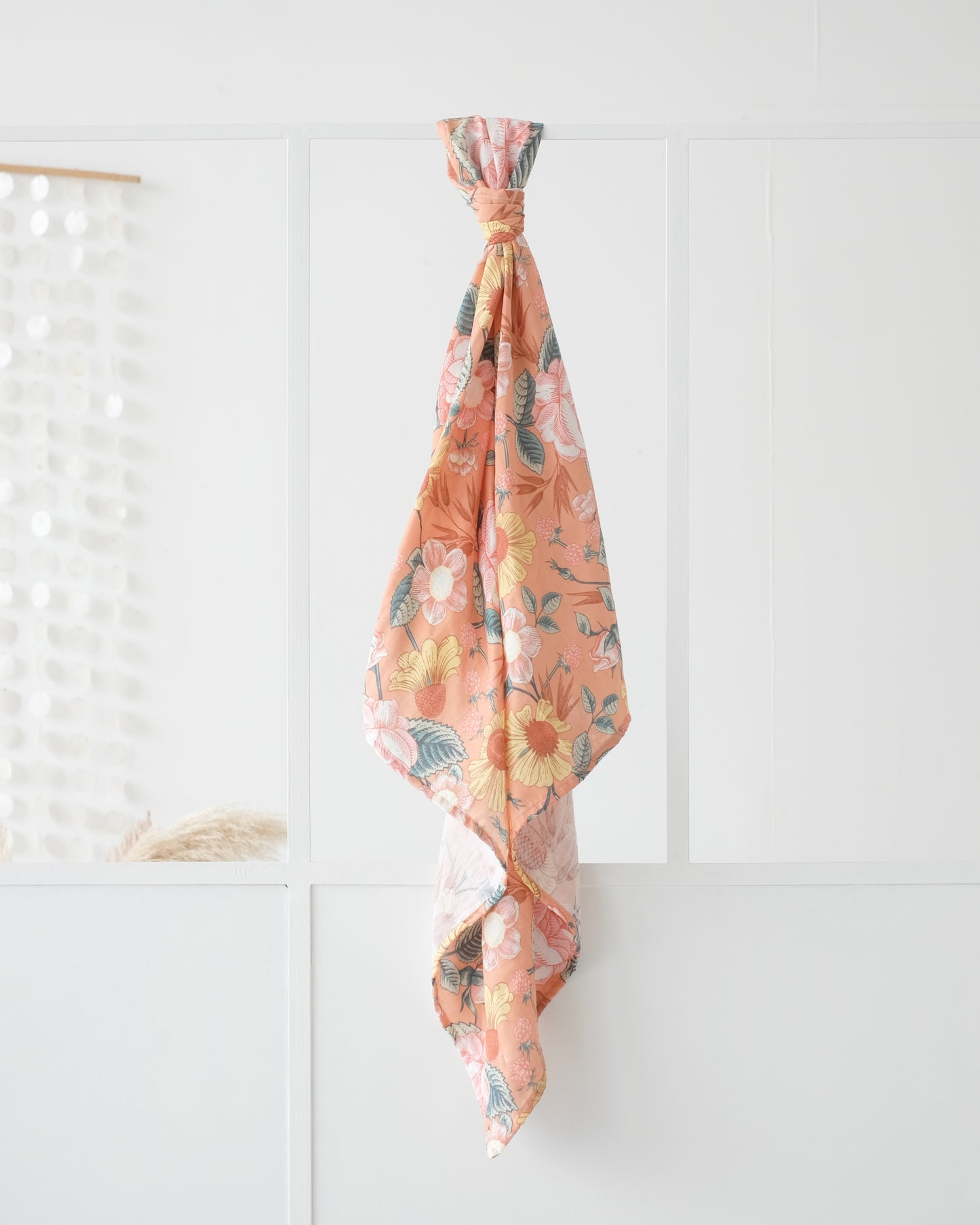 Grand lange en gaze de coton - Big Flowers - 120x120 cm